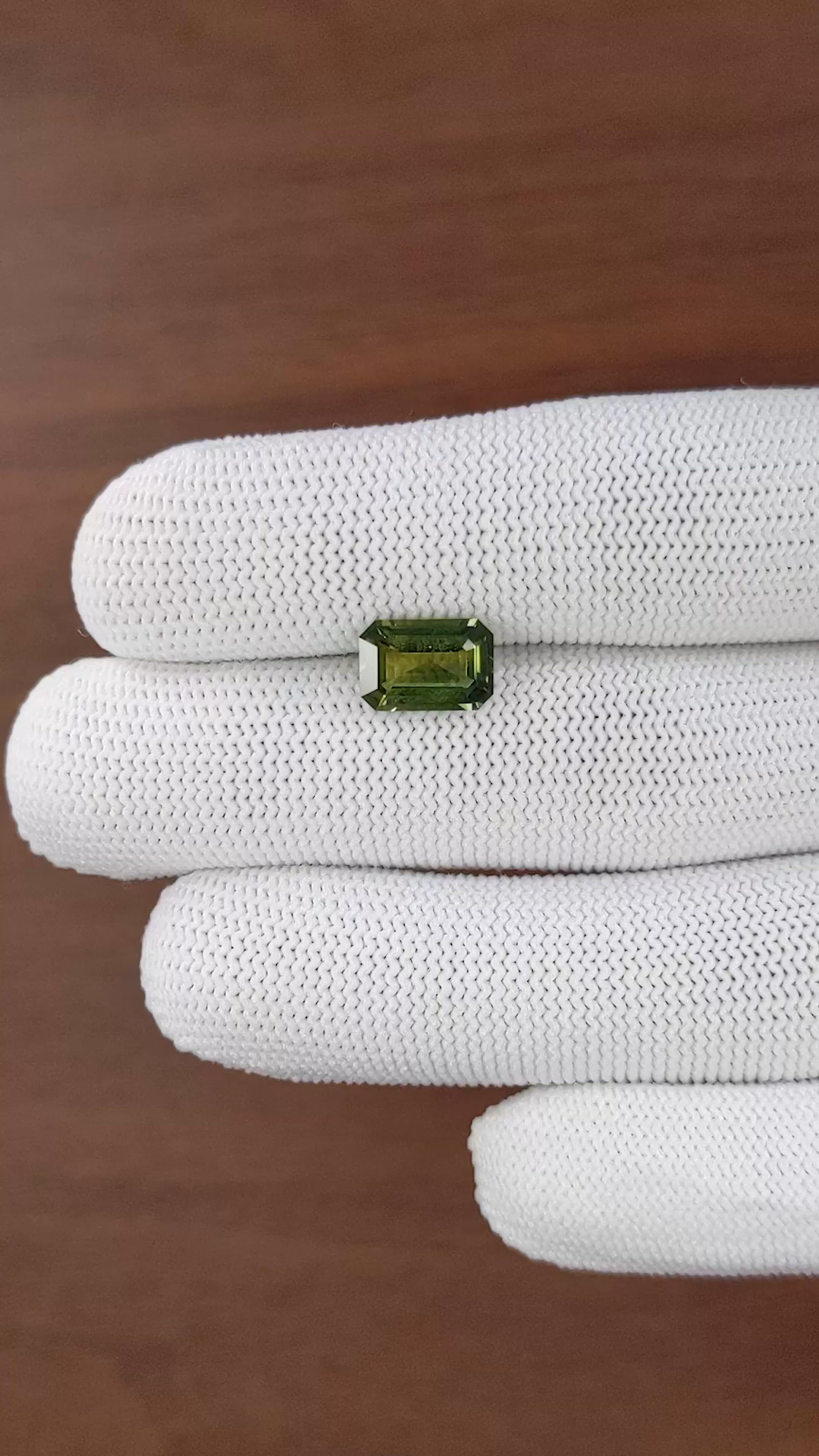 2.99 Ct. Yellowish Green Sapphire from Madagascar Size Video