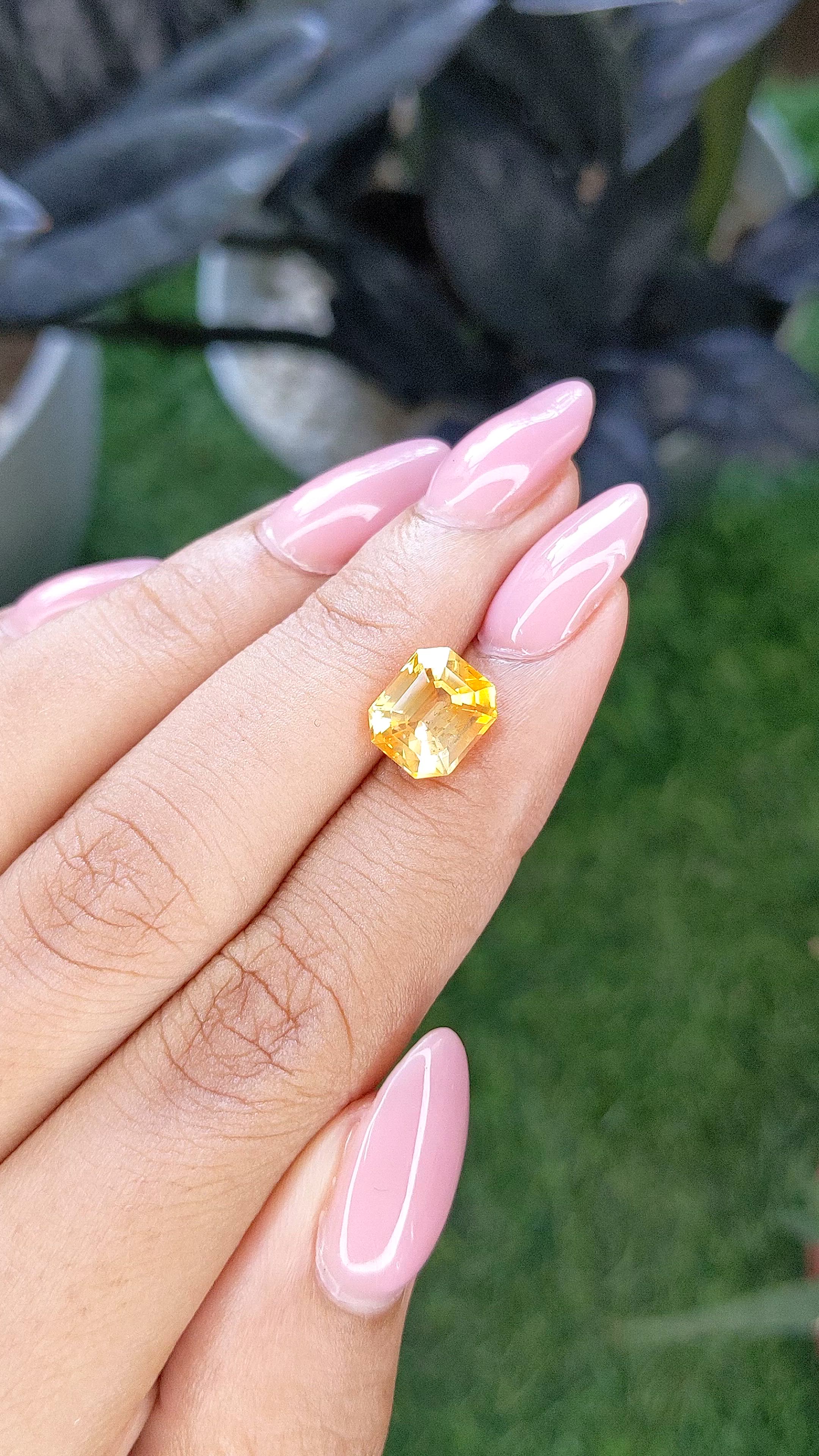 3.90 Ct. Yellow Sapphire from Ceylon (Sri Lanka) Size Video
