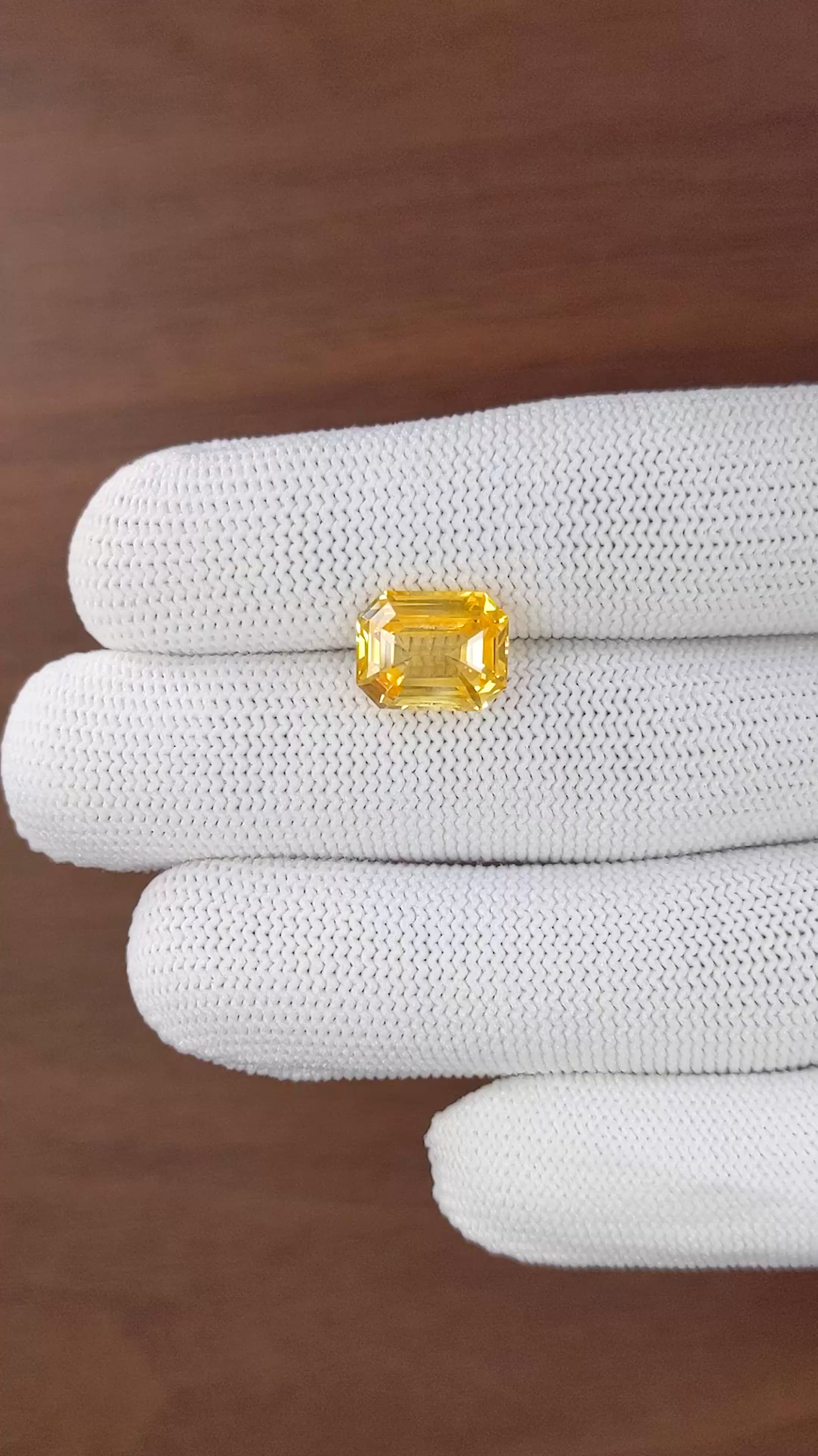 6.48 Ct. Orangish Yellow Sapphire from Ceylon (Sri Lanka) Size Video
