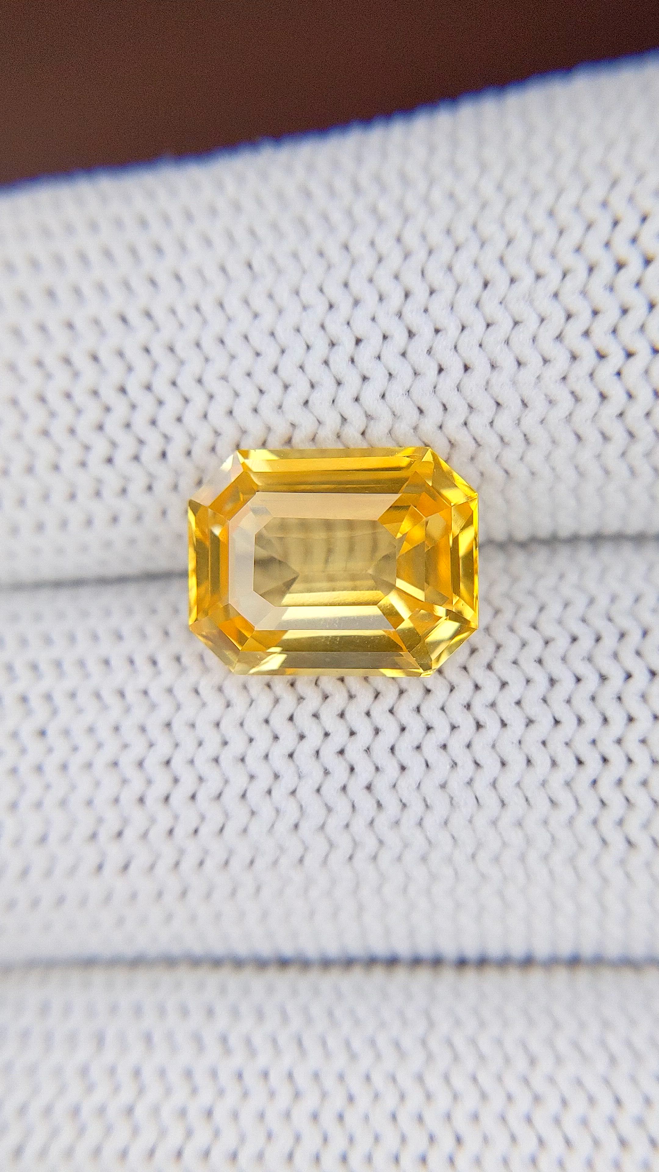 6.48 Ct. Orangish Yellow Sapphire from Ceylon (Sri Lanka) Size Video