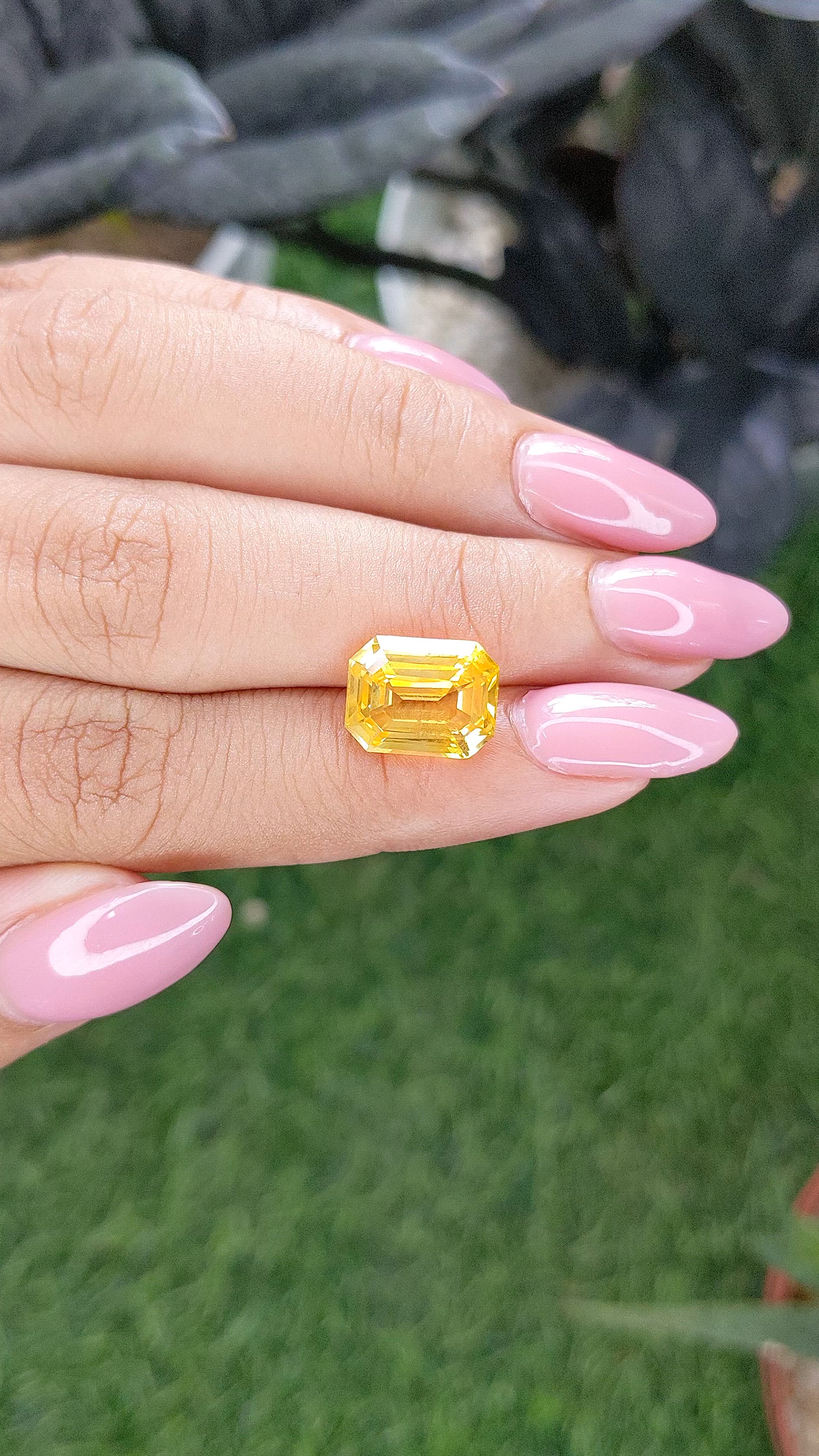 6.48 Ct. Orangish Yellow Sapphire from Ceylon (Sri Lanka) Size Video