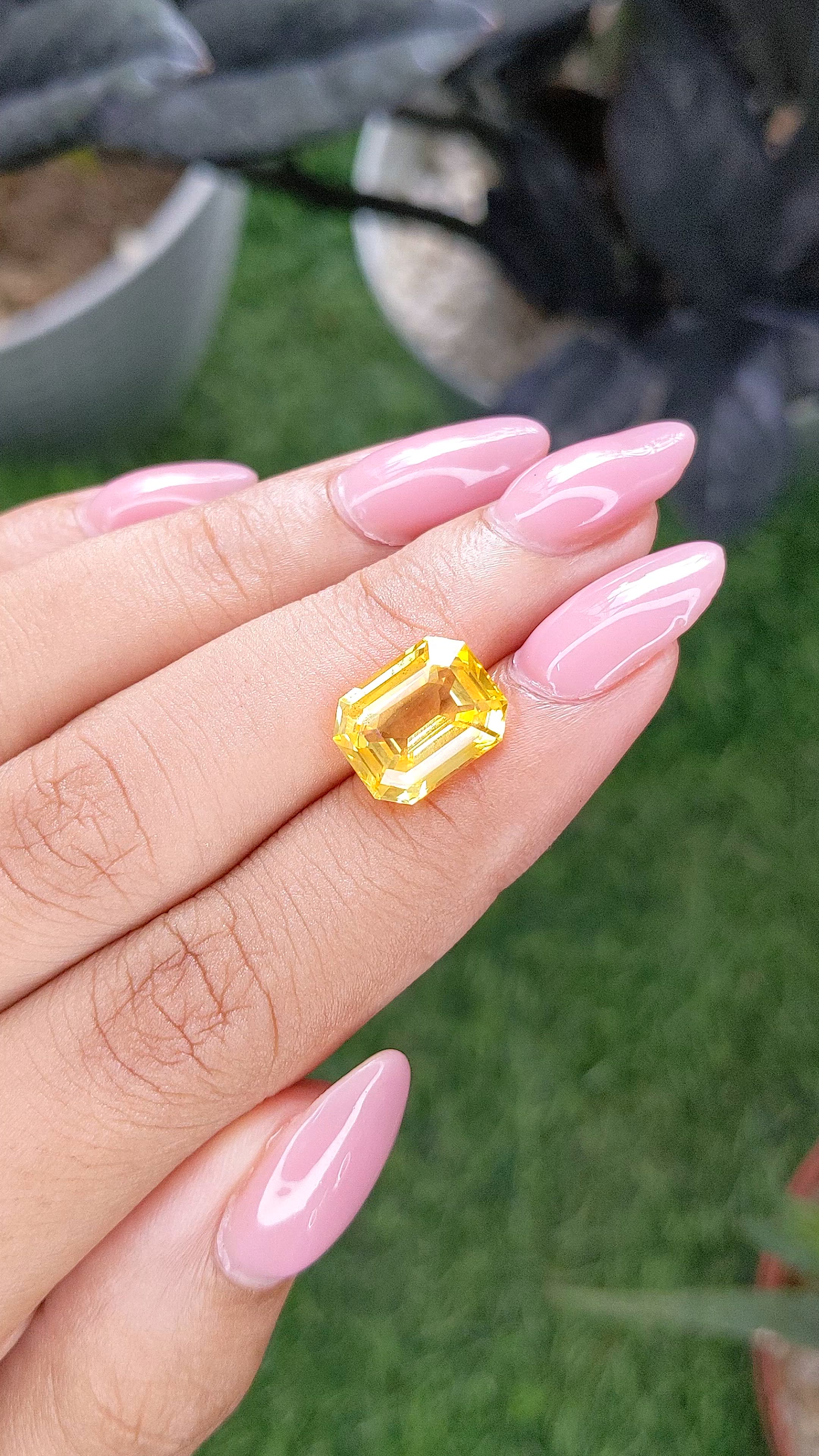 6.48 Ct. Orangish Yellow Sapphire from Ceylon (Sri Lanka) Size Video