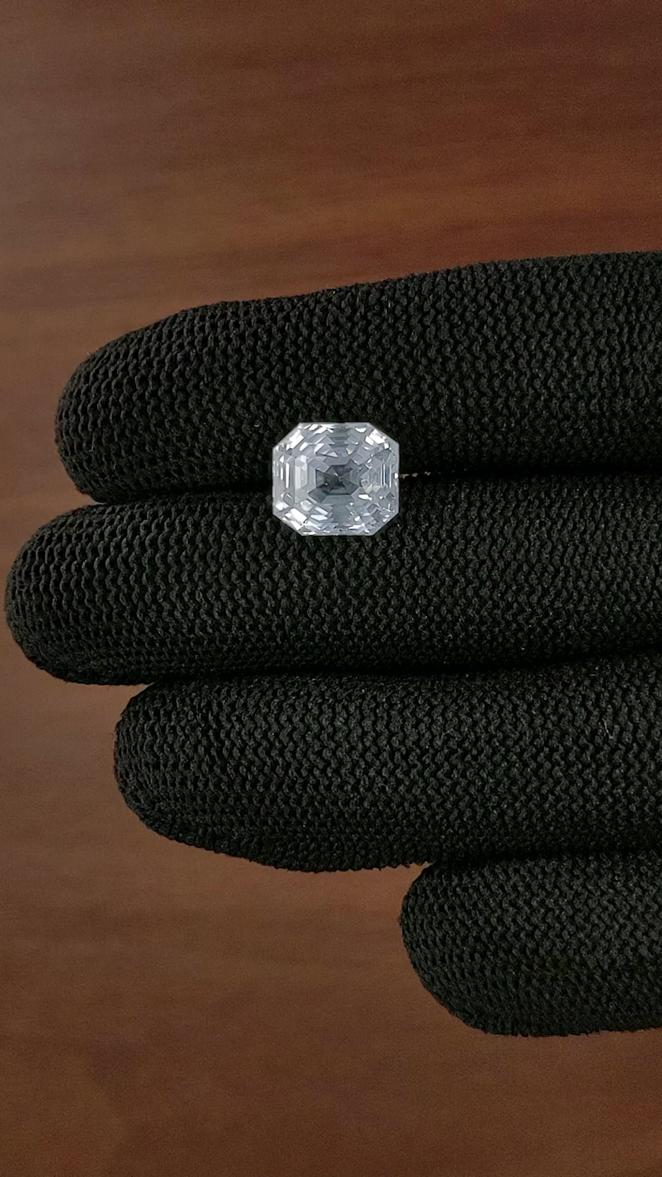 9.06 Ct. White Sapphire from Ceylon (Sri Lanka) Size Video
