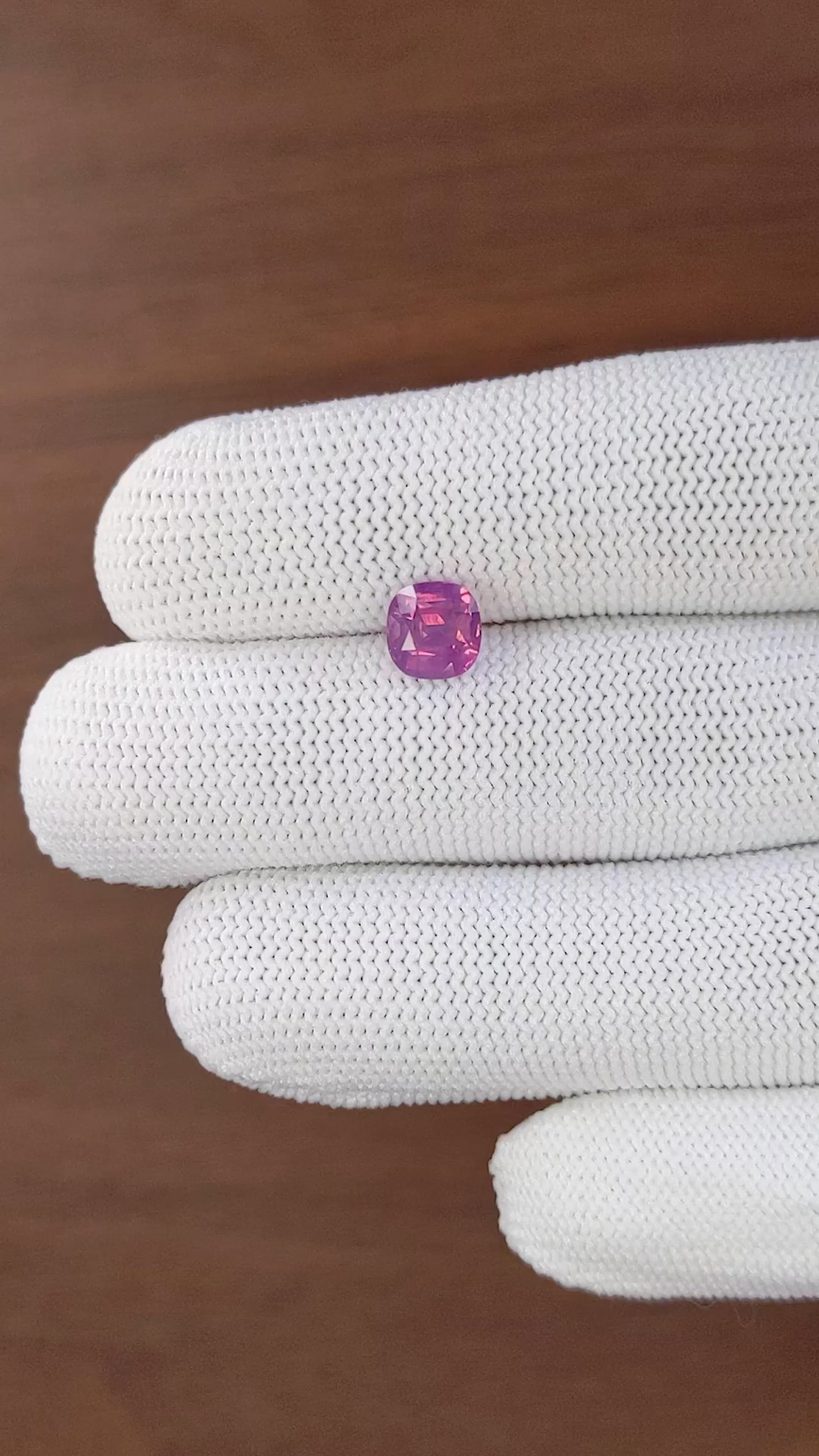 2.05 Ct. Purplish Pink Sapphire from Ceylon (Sri Lanka) Size Video