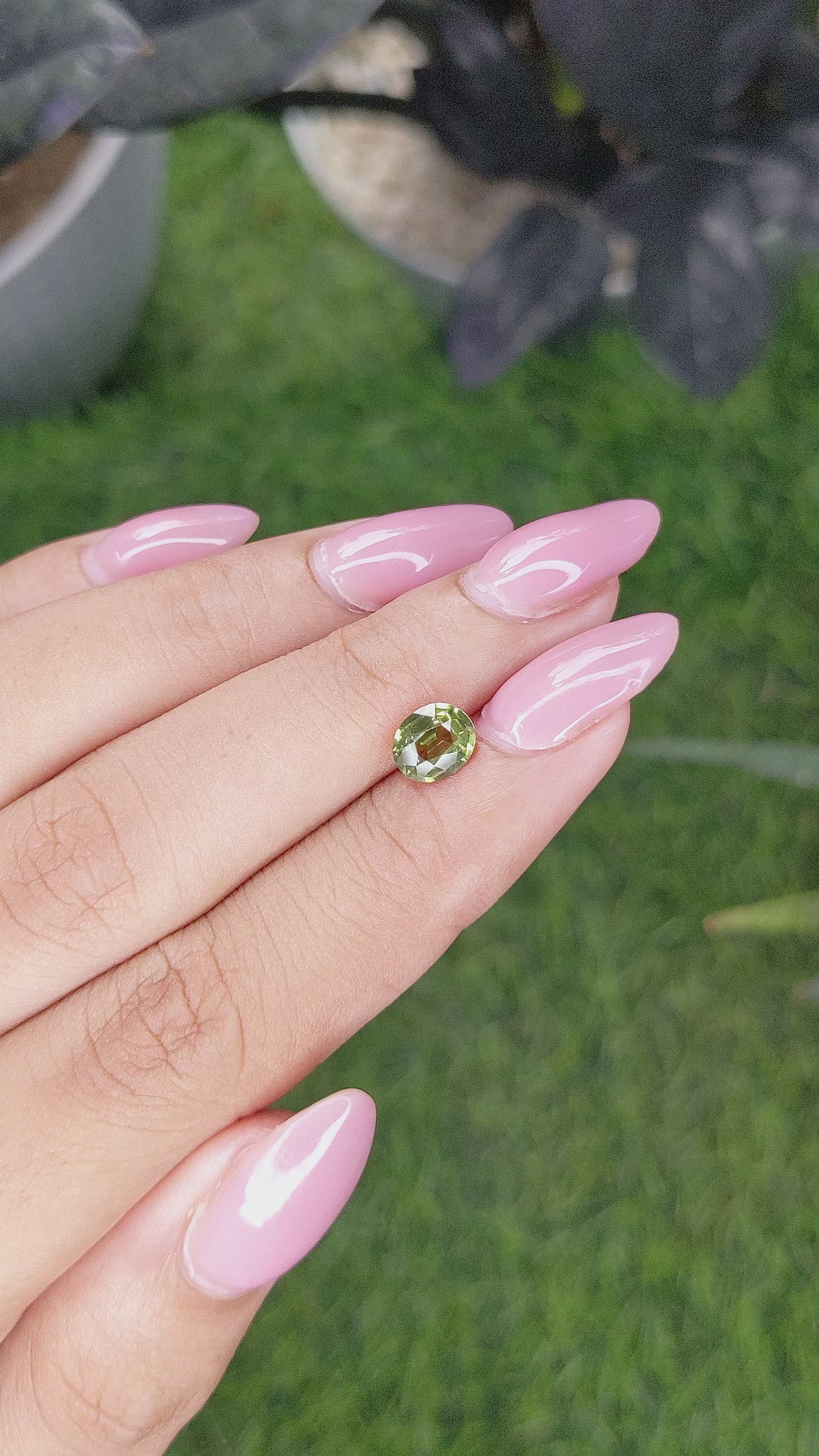 1.08 Ct. Green Sapphire from Kenya Size Video