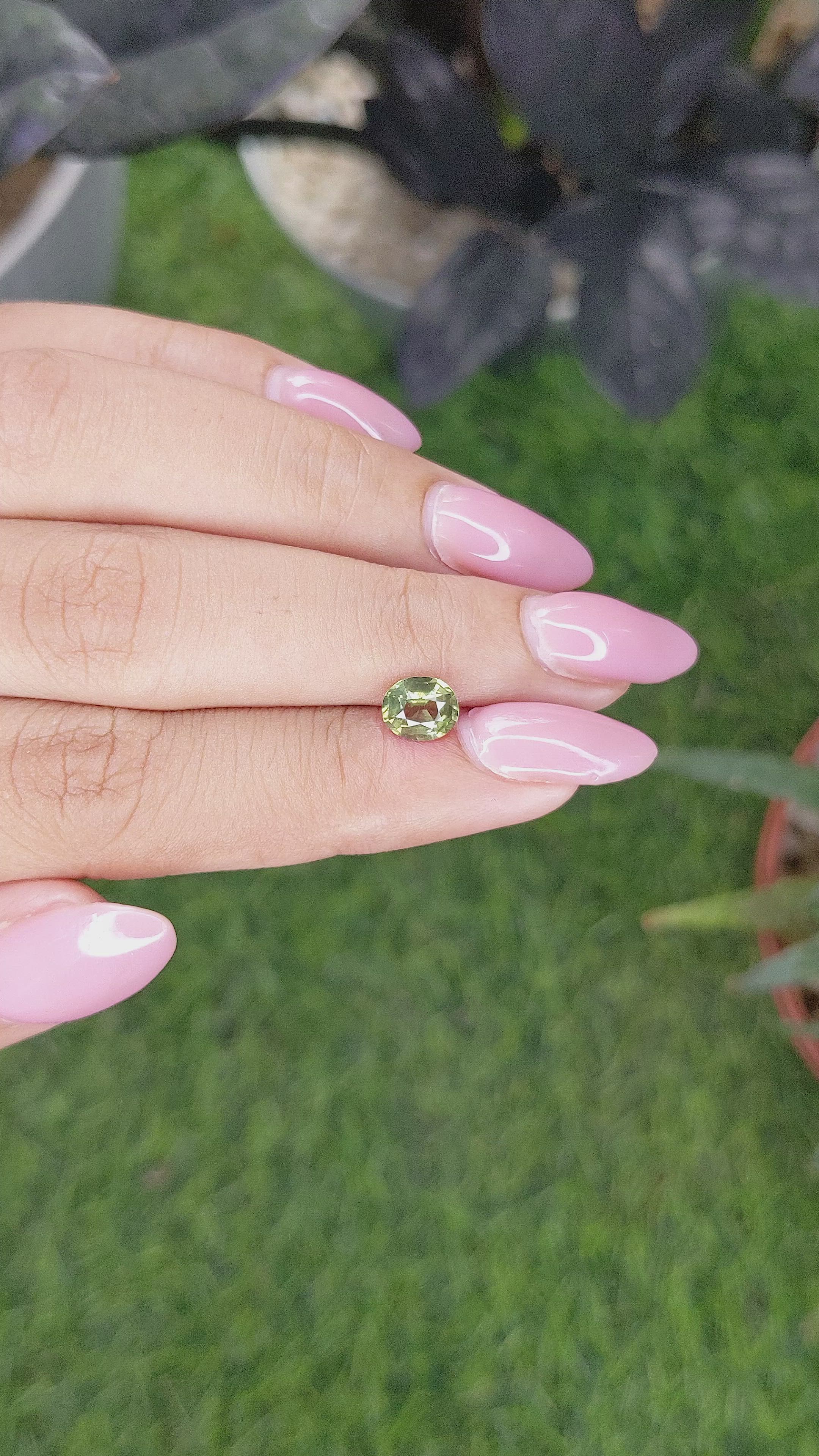 1.08 Ct. Green Sapphire from Kenya Size Video