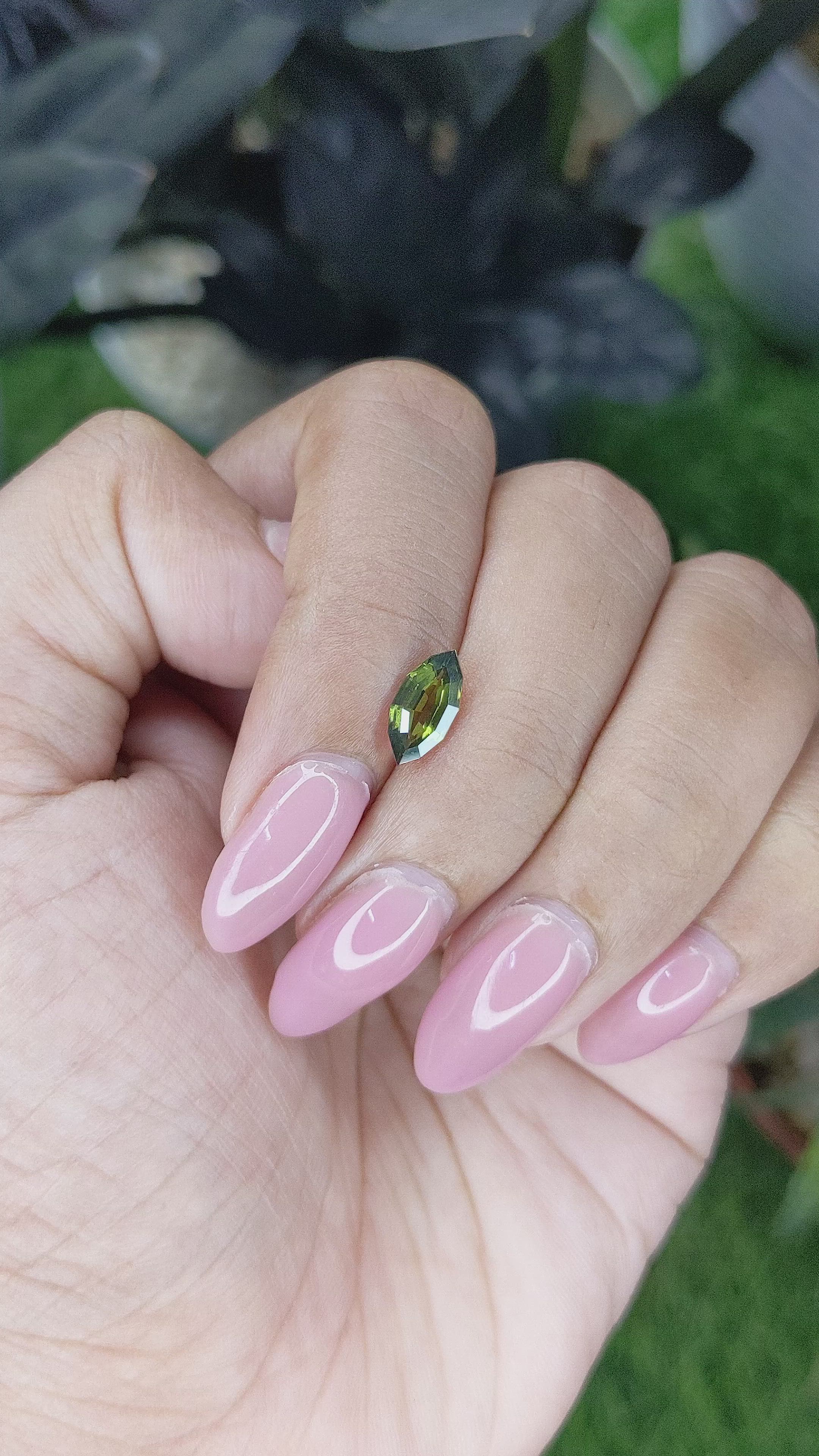 1.09 Ct. Green Sapphire from Kenya Size Video