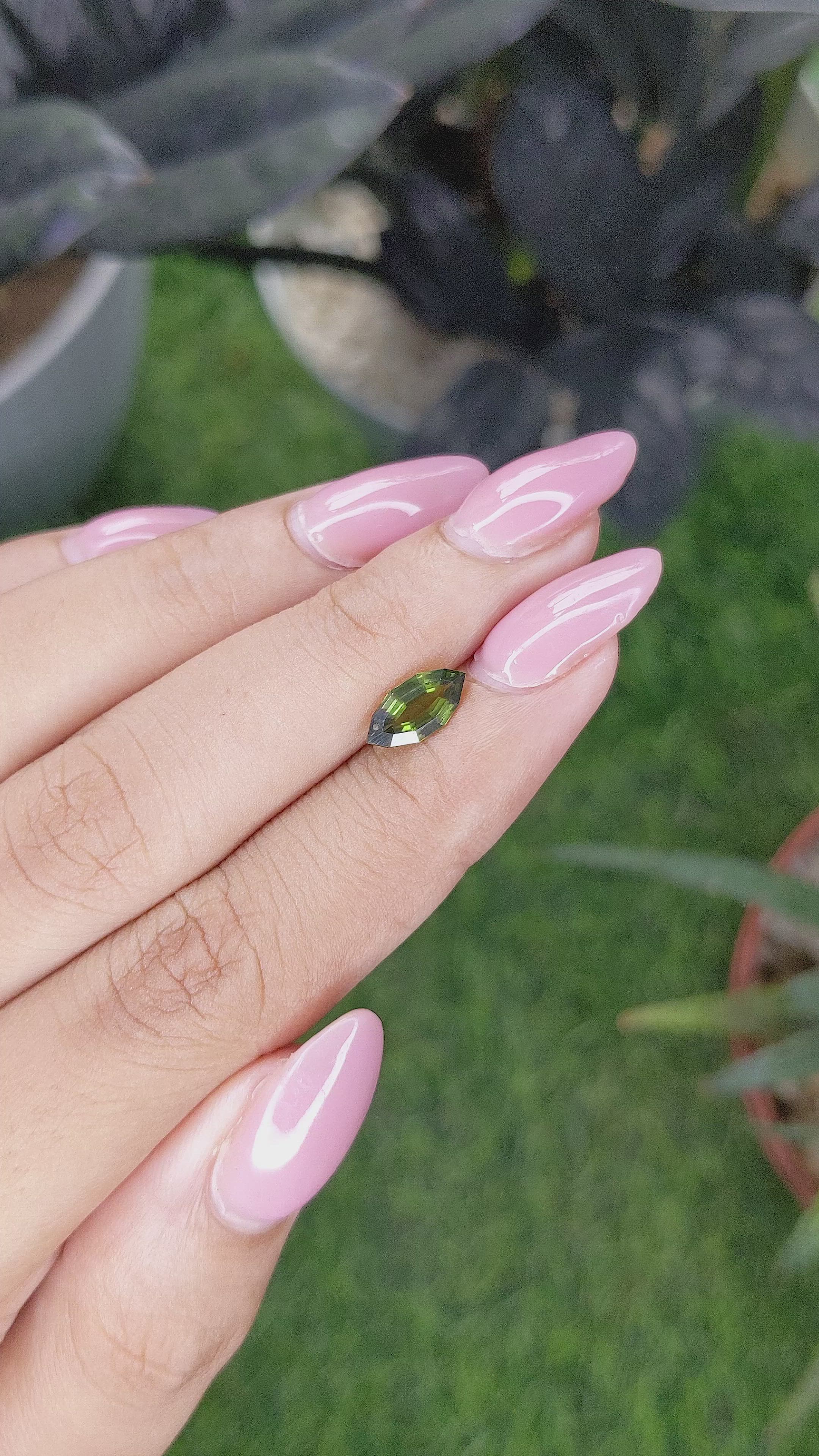 1.09 Ct. Green Sapphire from Kenya Size Video