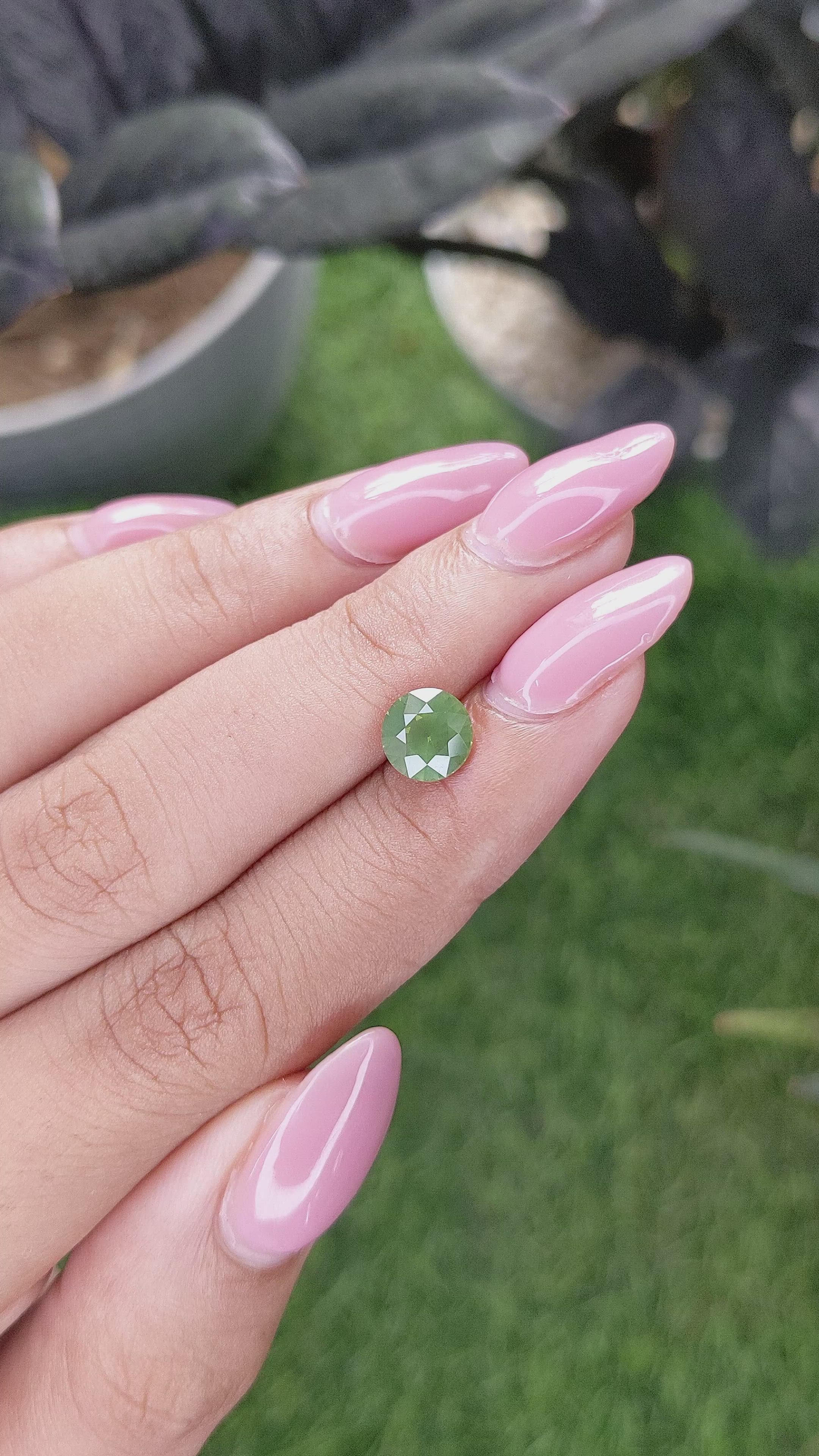 1.56 Ct. Green Sapphire from Kenya Size Video