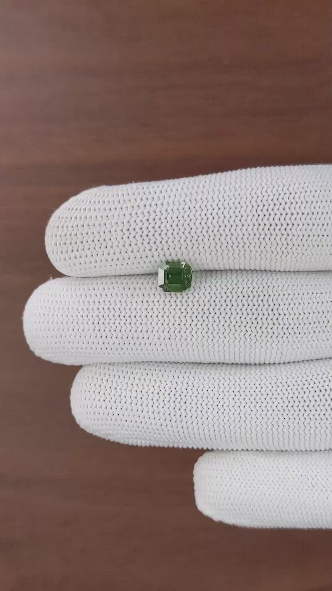 1.52 Ct. Green Sapphire from Kenya Size Video