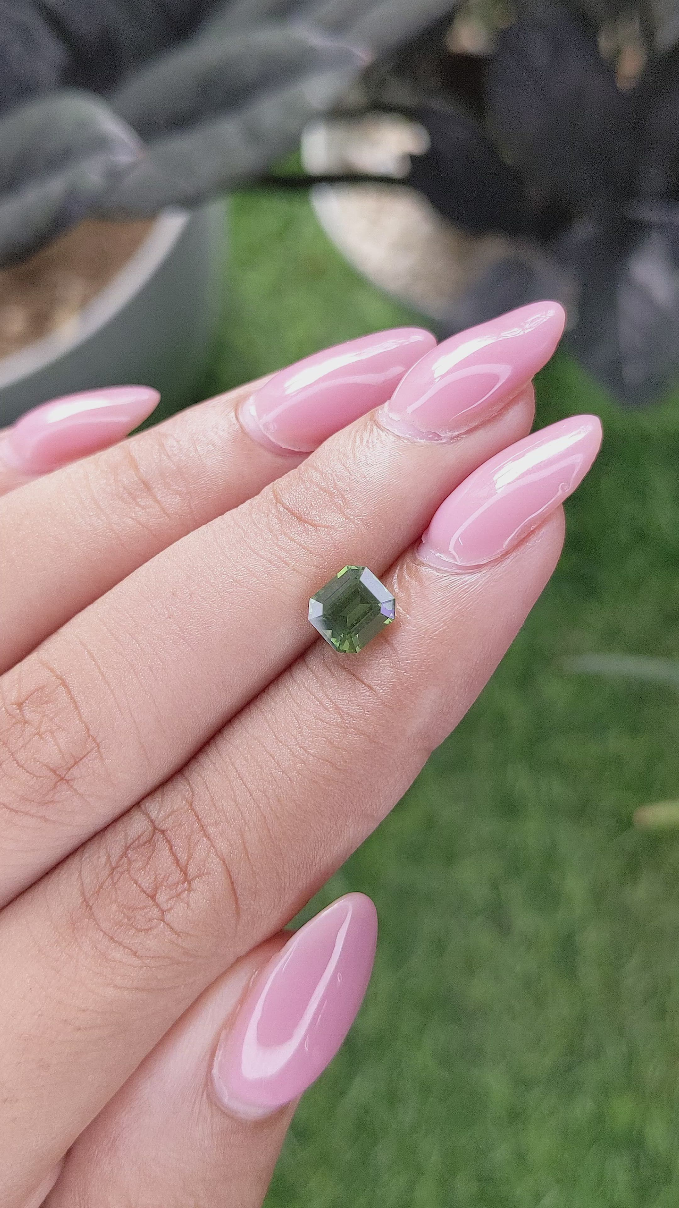 1.52 Ct. Green Sapphire from Kenya Size Video