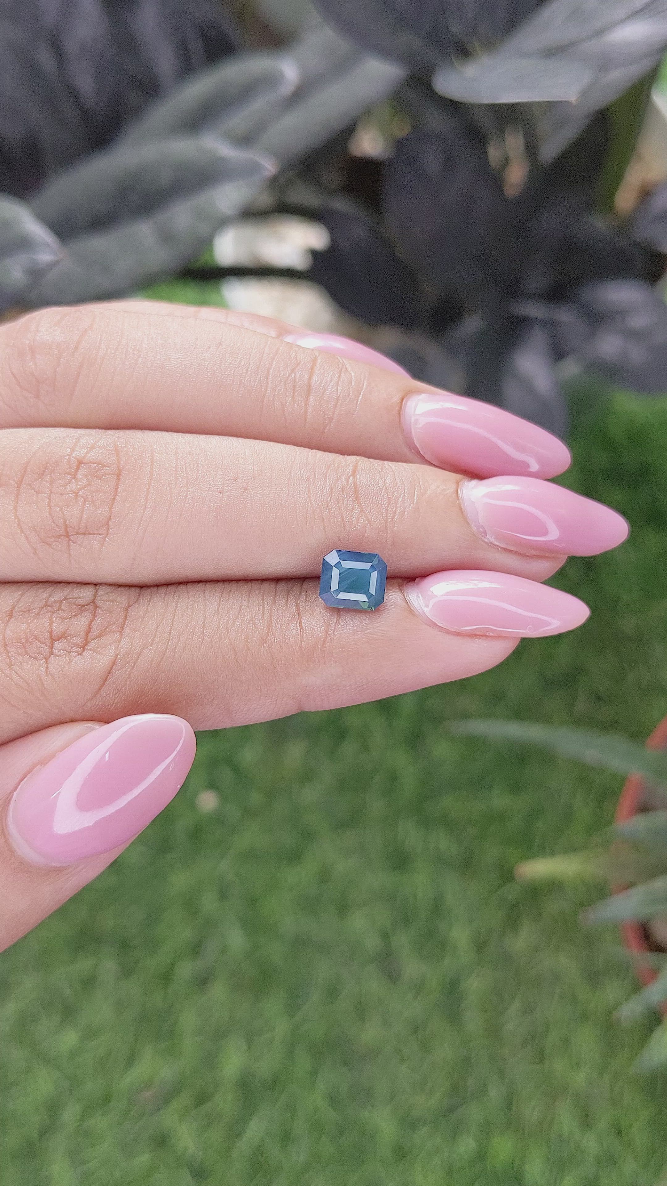 1.50 Ct. Greenish Blue Sapphire from Kenya Size Video