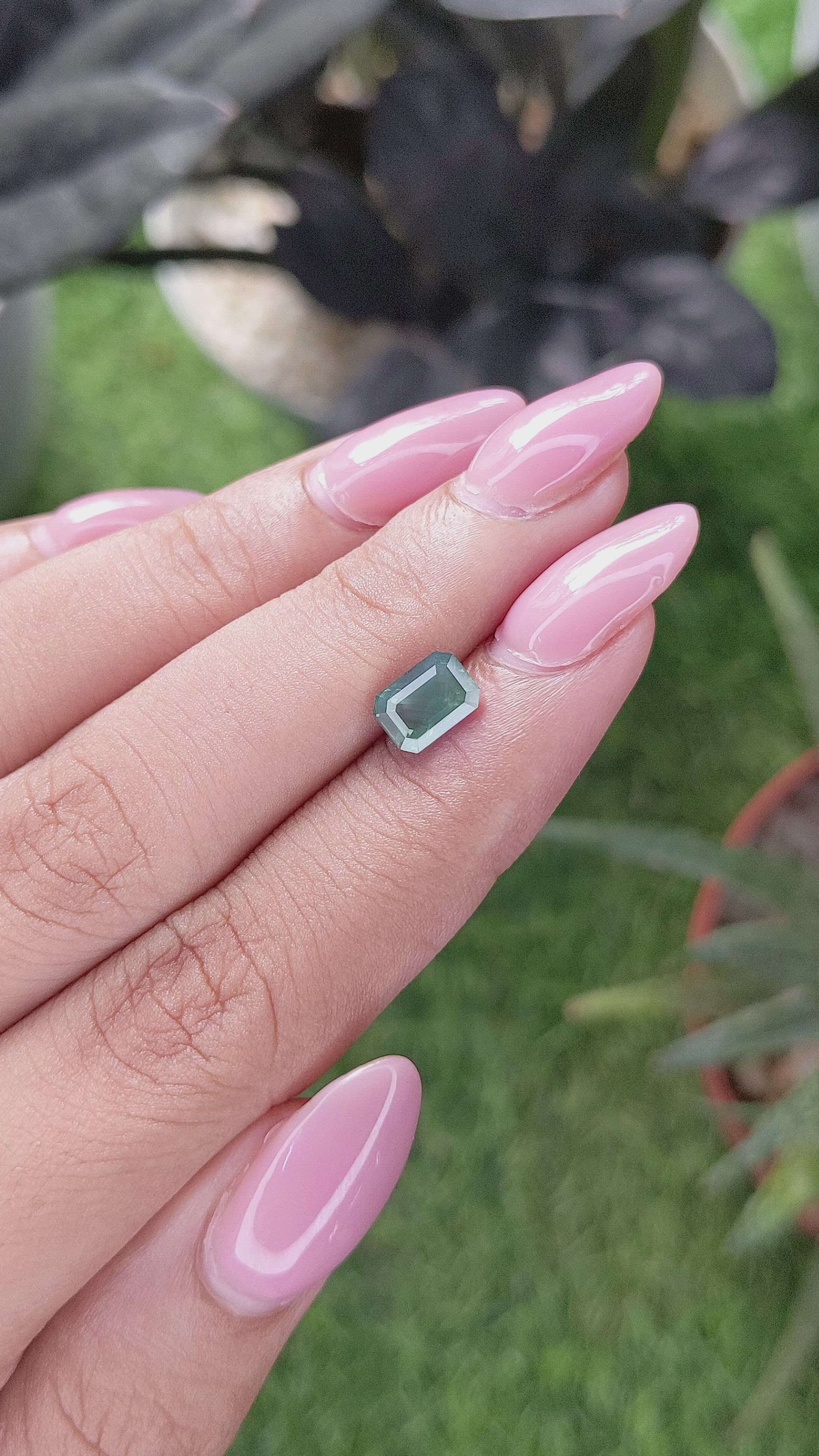 1.52 Ct. Bluish Green Sapphire from Kenya Size Video