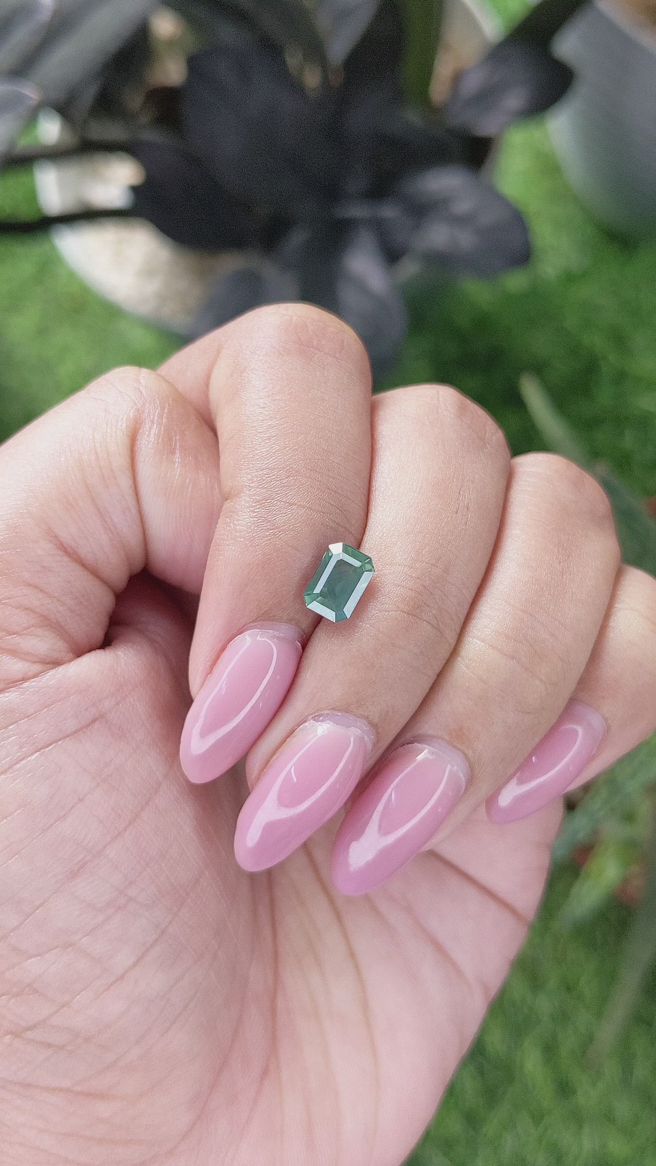 1.52 Ct. Bluish Green Sapphire from Kenya Size Video