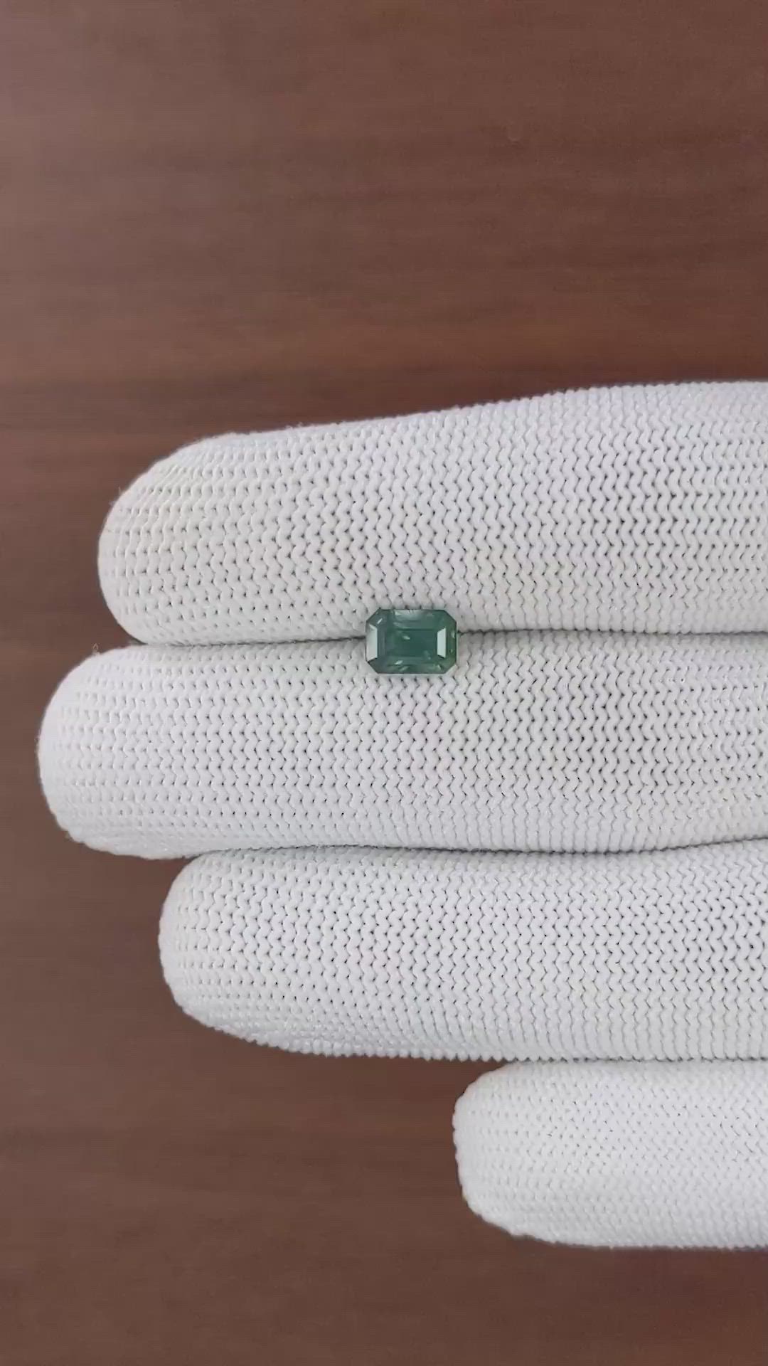 1.52 Ct. Bluish Green Sapphire from Kenya Size Video