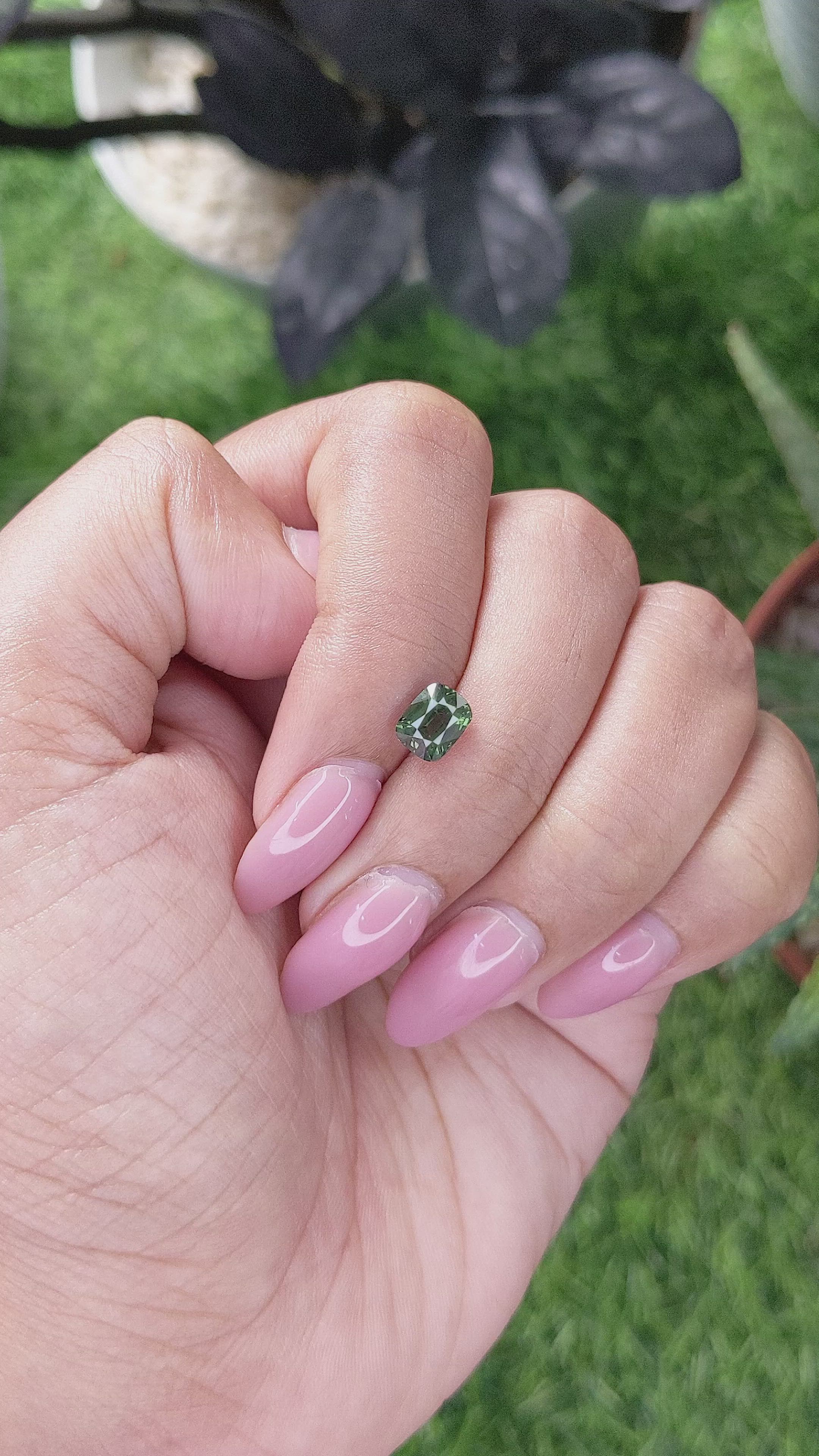 1.50 Ct. Bluish Green Sapphire from Kenya Size Video