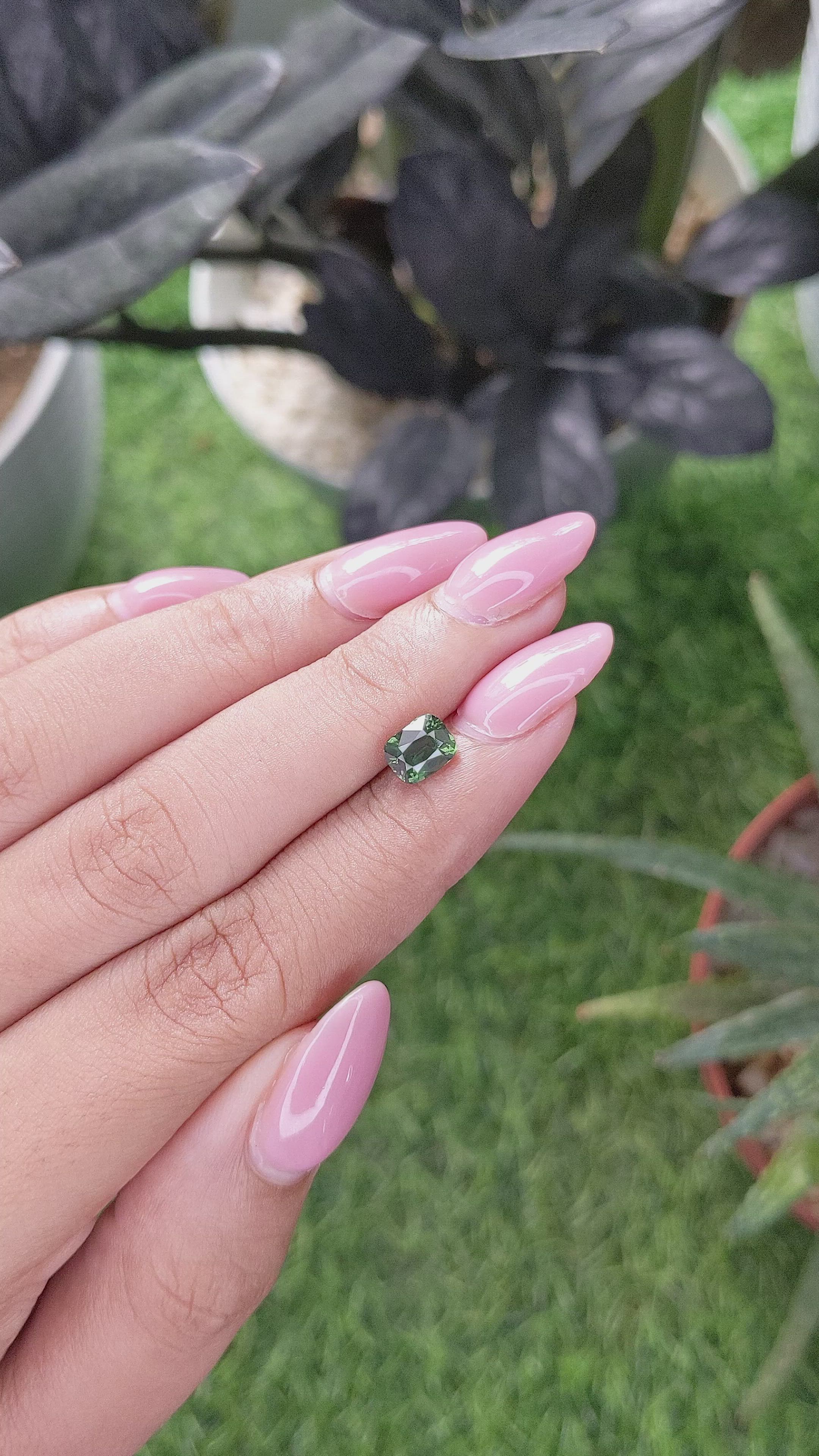 1.50 Ct. Bluish Green Sapphire from Kenya Size Video