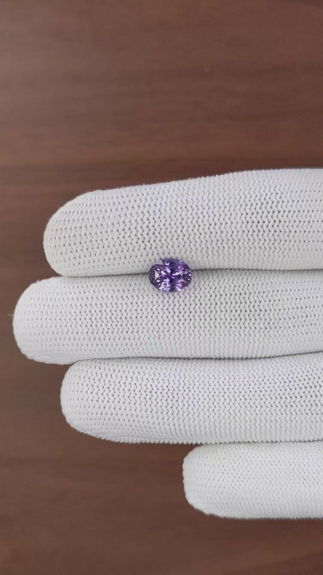 2.01 Ct. Pinkish Purple Sapphire from Ceylon (Sri Lanka) Size Video
