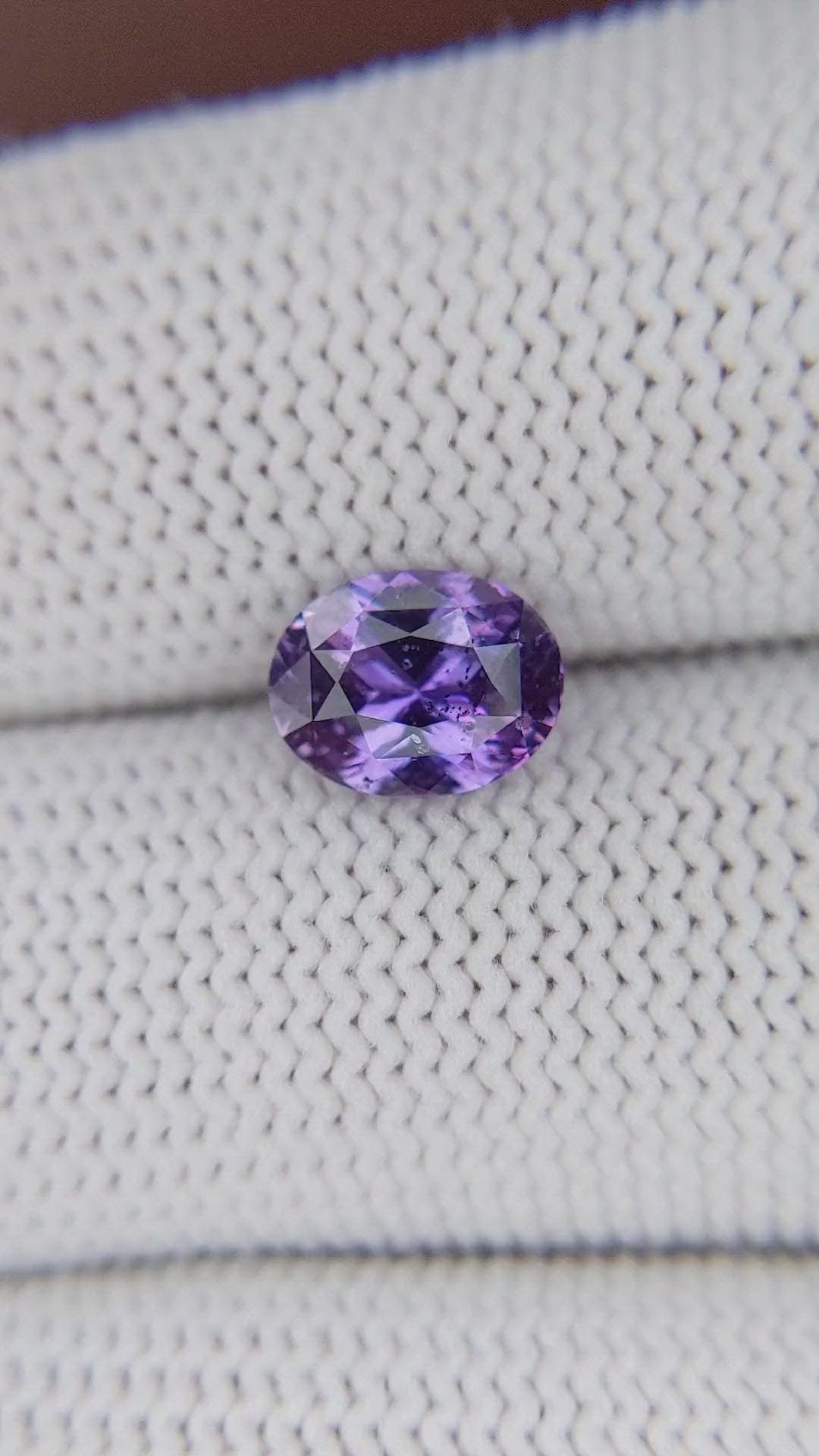 2.01 Ct. Pinkish Purple Sapphire from Ceylon (Sri Lanka) Size Video