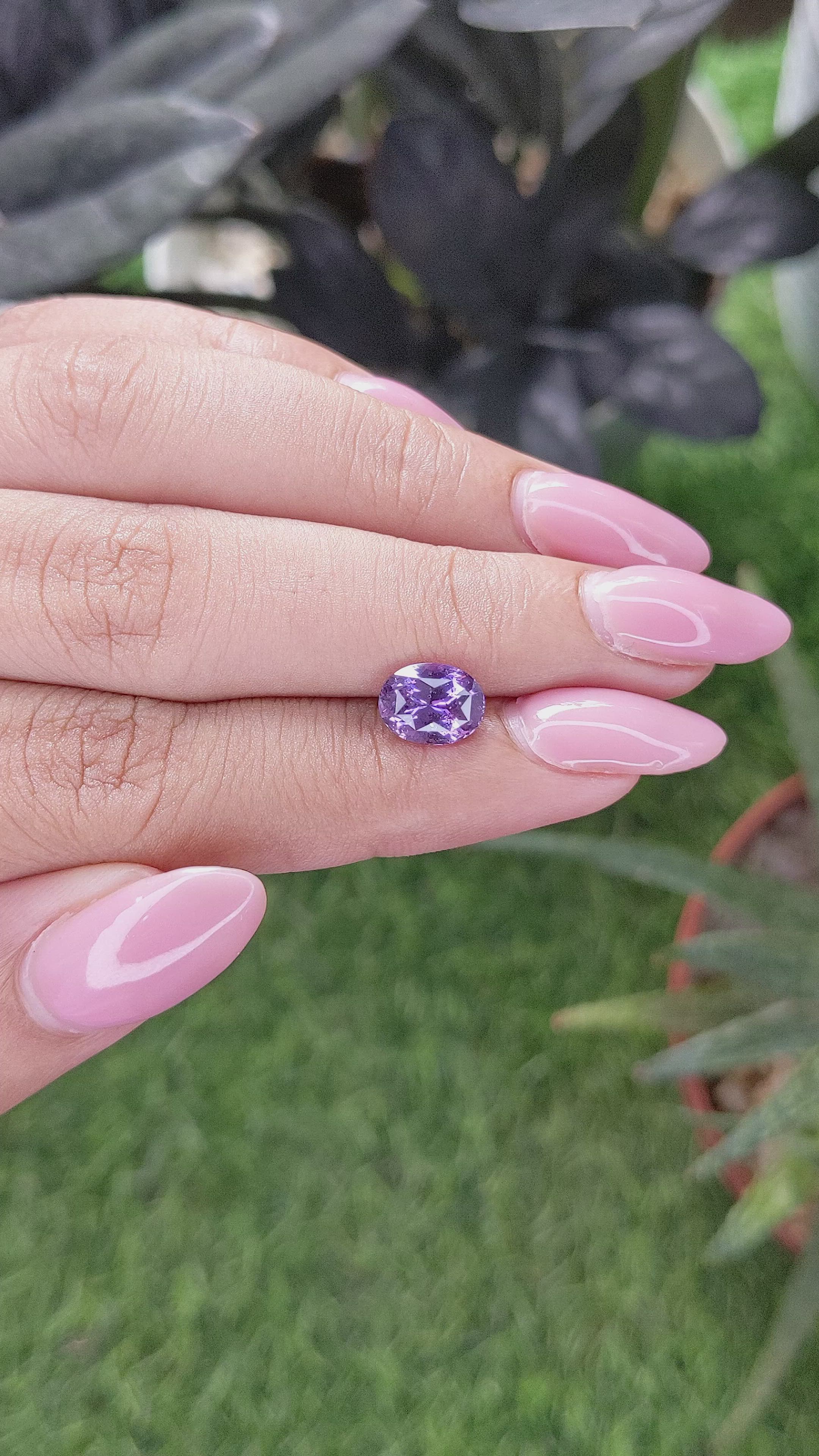 2.01 Ct. Pinkish Purple Sapphire from Ceylon (Sri Lanka) Size Video