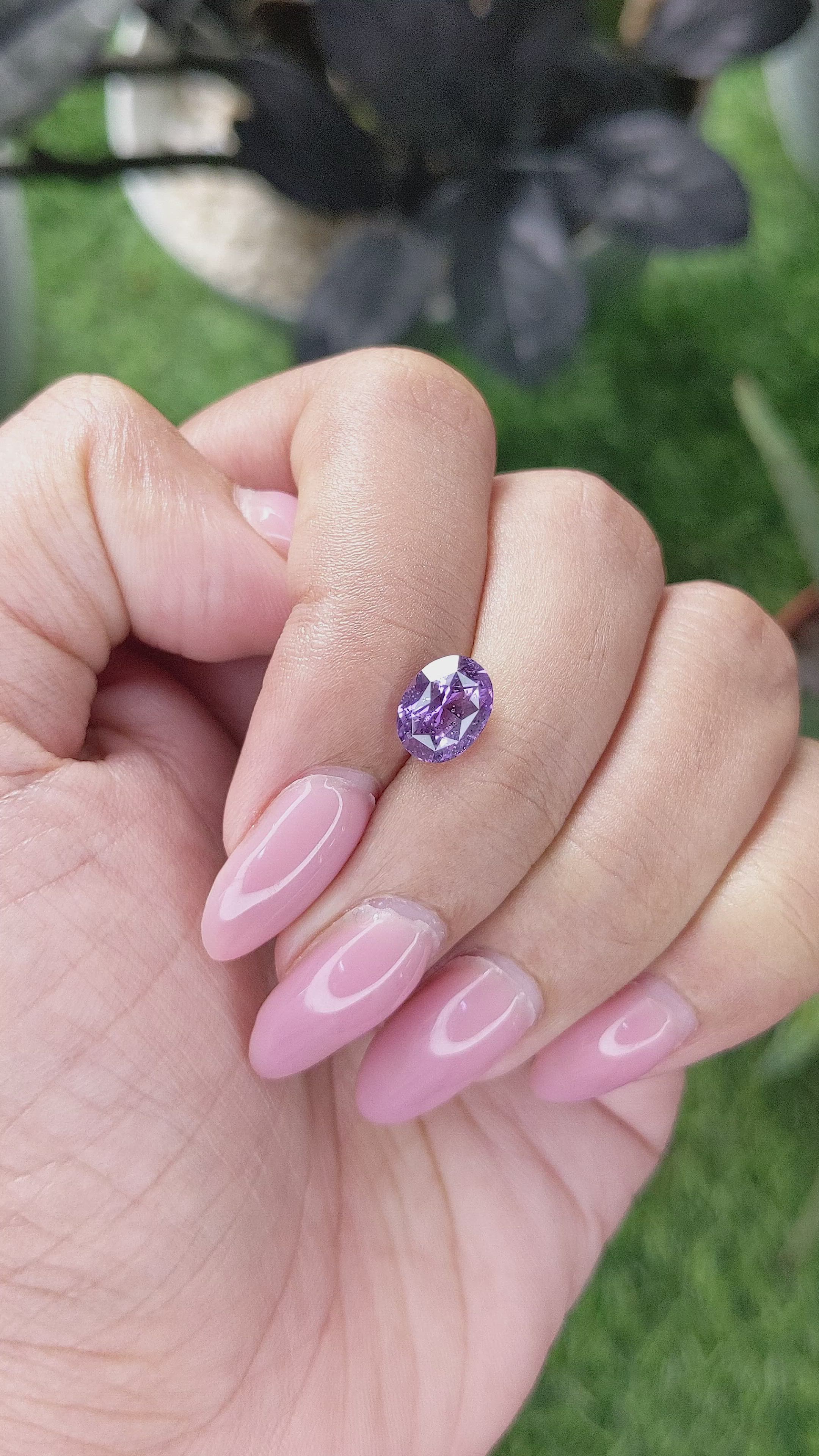 2.01 Ct. Pinkish Purple Sapphire from Ceylon (Sri Lanka) Size Video