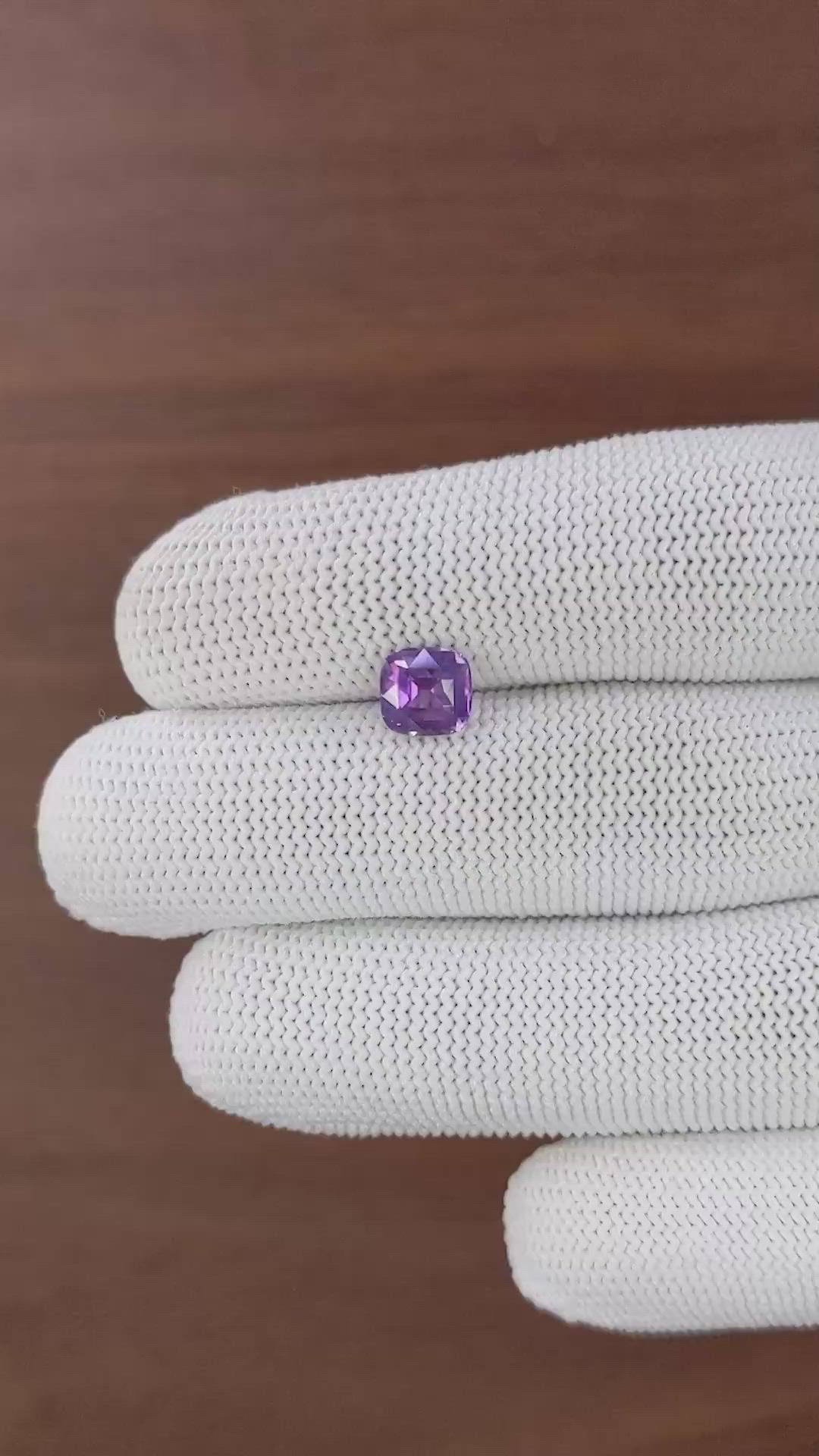 1.55 Ct. Purple Sapphire from Ceylon (Sri Lanka) Size Video