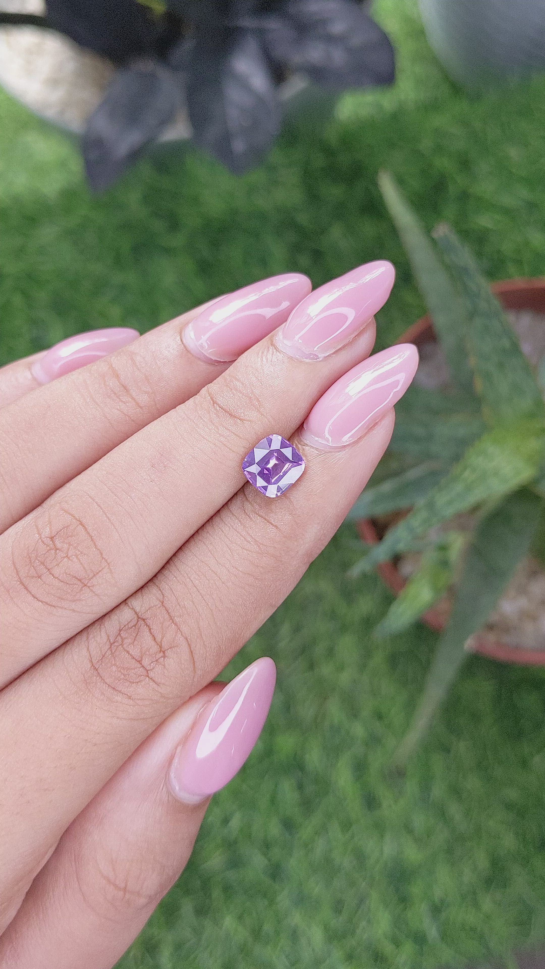 1.55 Ct. Purple Sapphire from Ceylon (Sri Lanka) Size Video