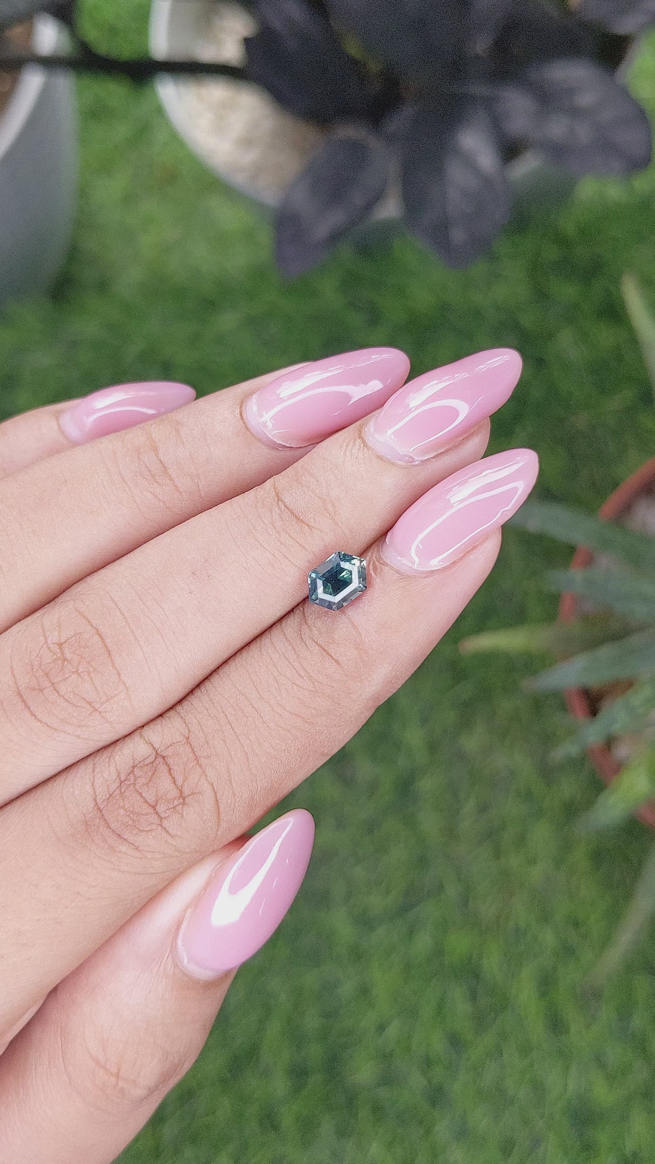 1.04 Ct. Greenish Blue Sapphire from Madagascar Size Video