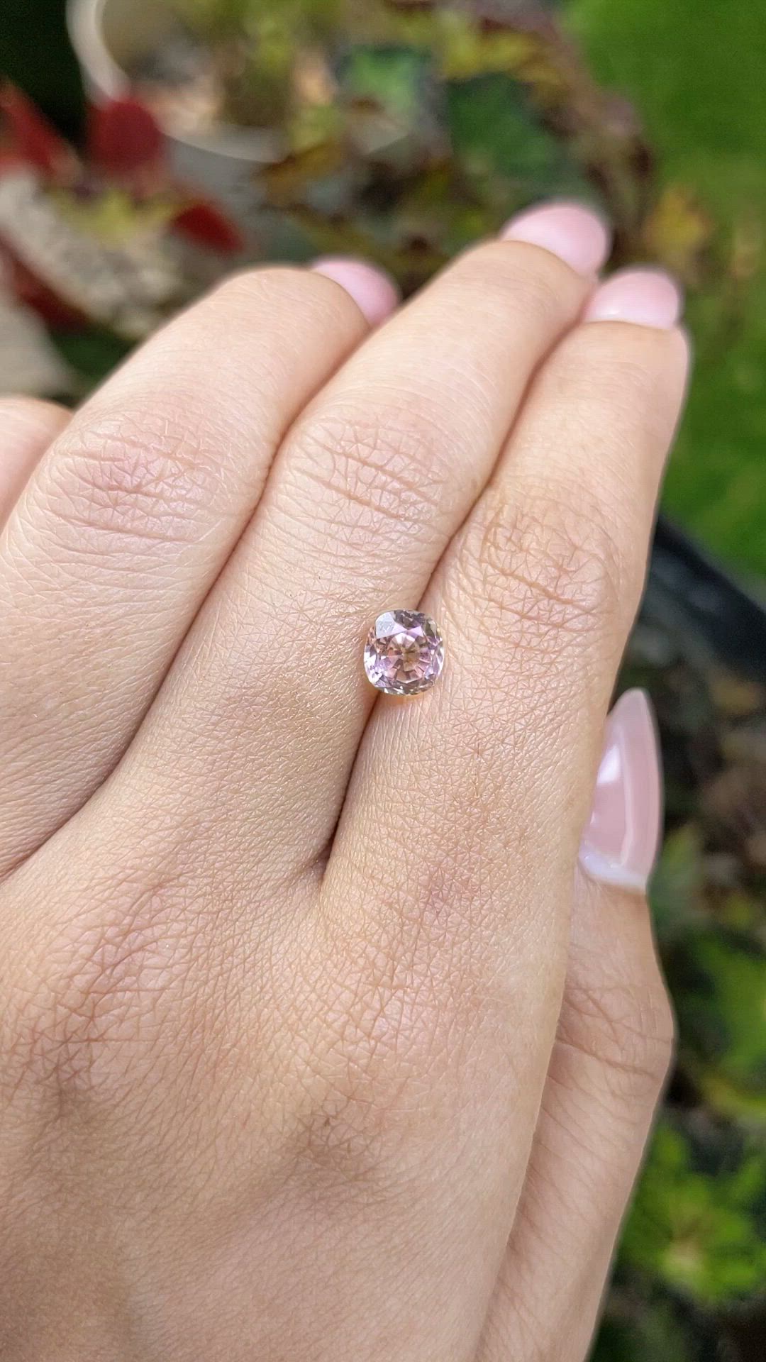 1.81 Ct. Peach Sapphire from Ceylon (Sri Lanka) Size Video