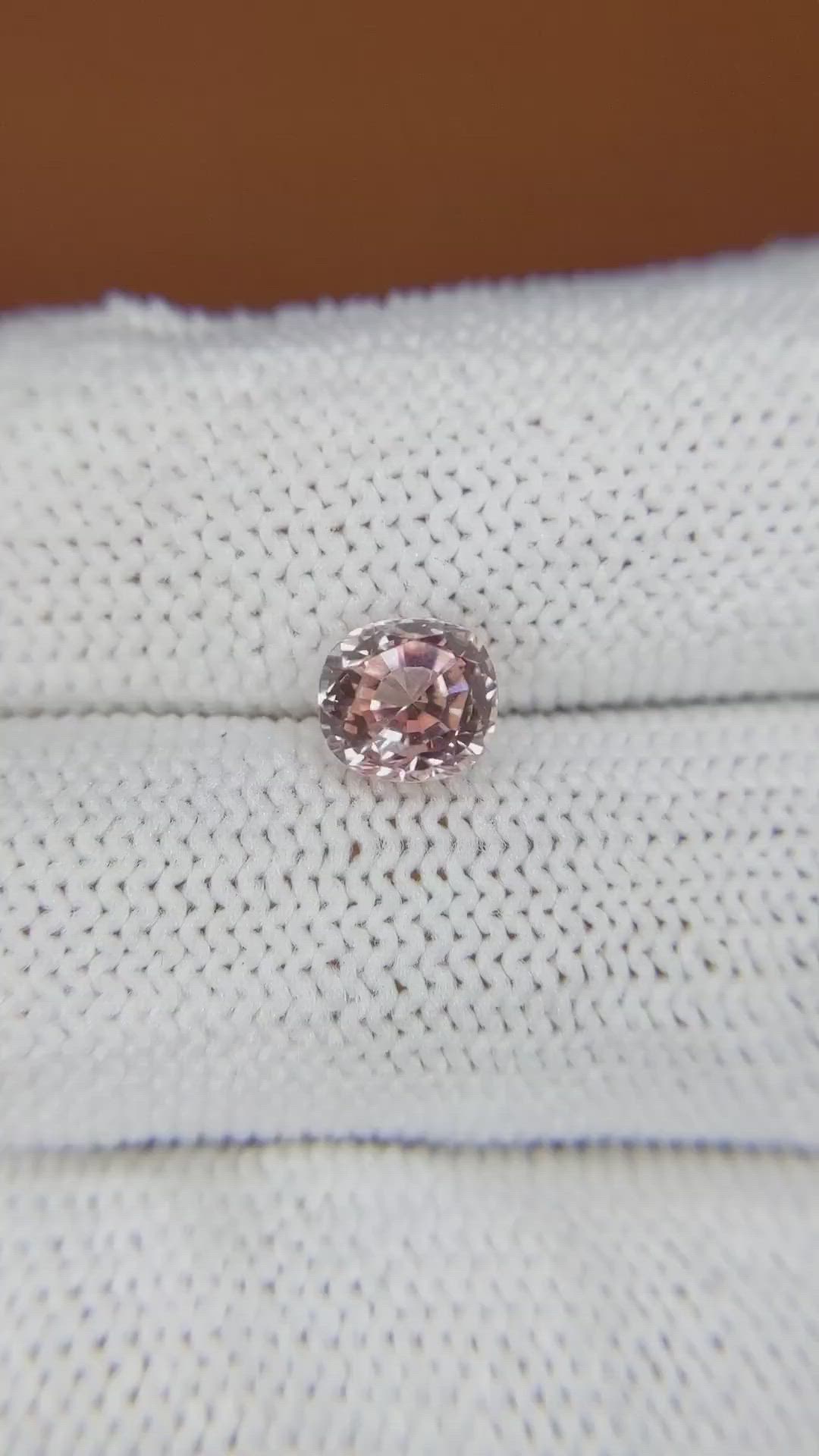 1.81 Ct. Peach Sapphire from Ceylon (Sri Lanka) Size Video