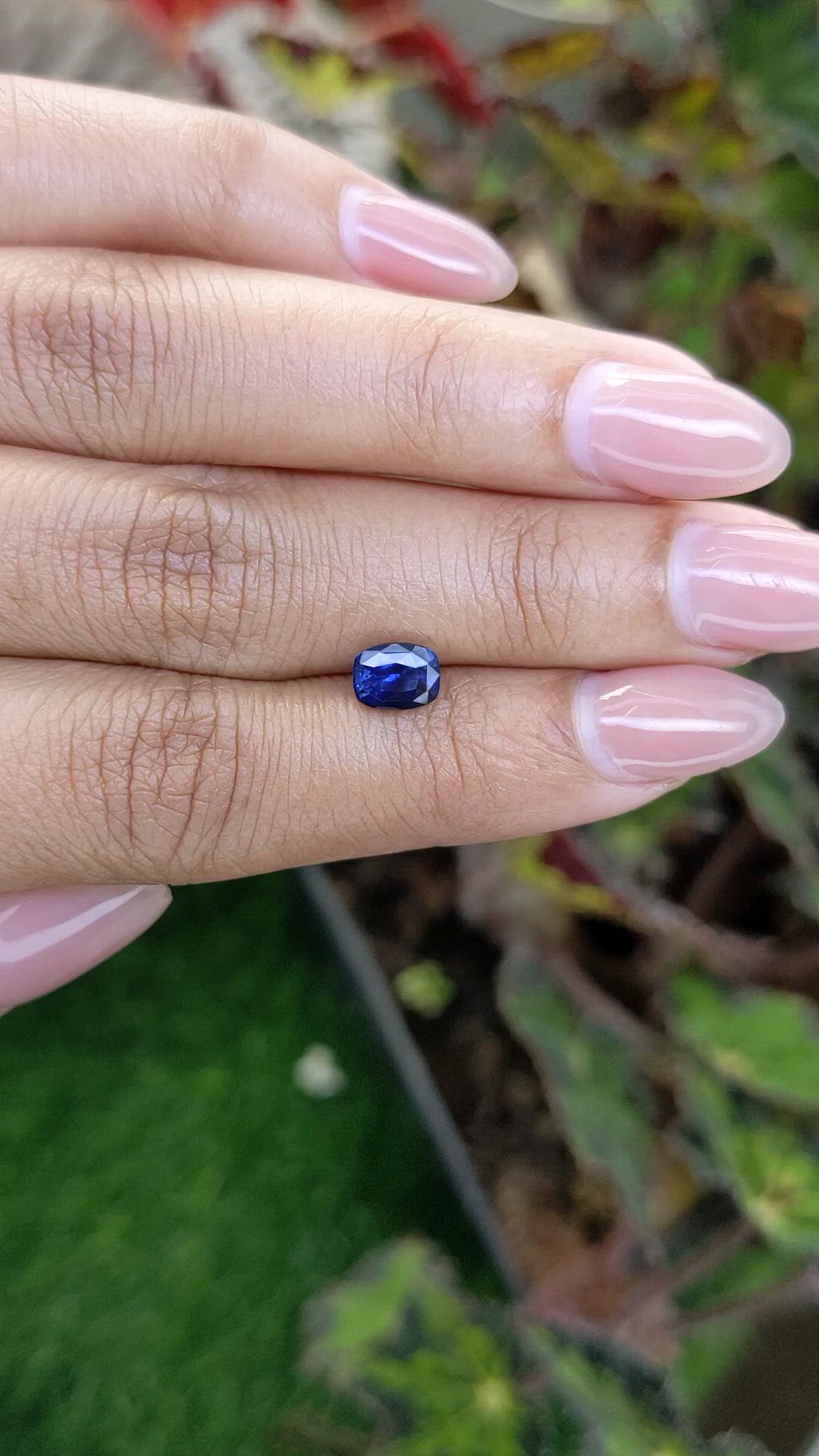 1.31 Ct. Blue Sapphire from Ceylon (Sri Lanka) Size Video