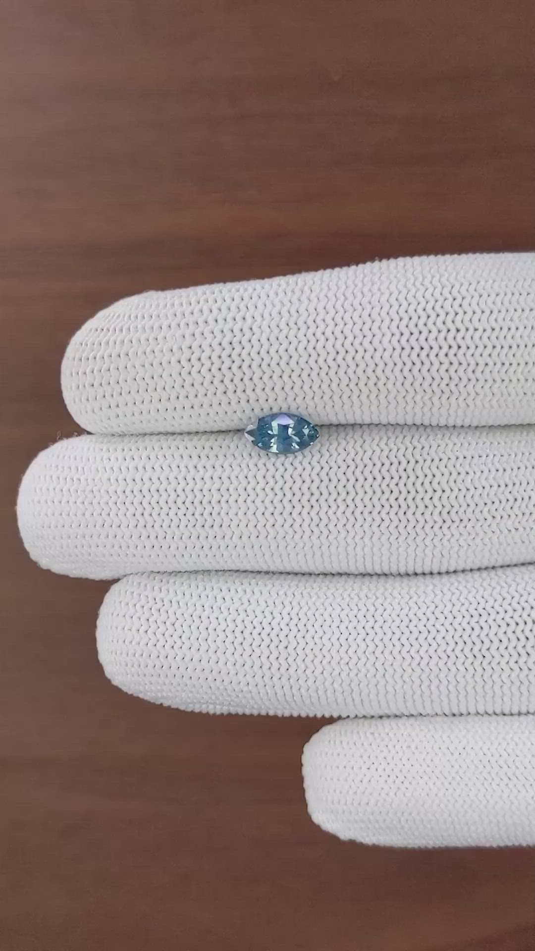 1.08 Ct. Greenish Blue Sapphire from Kenya Size Video