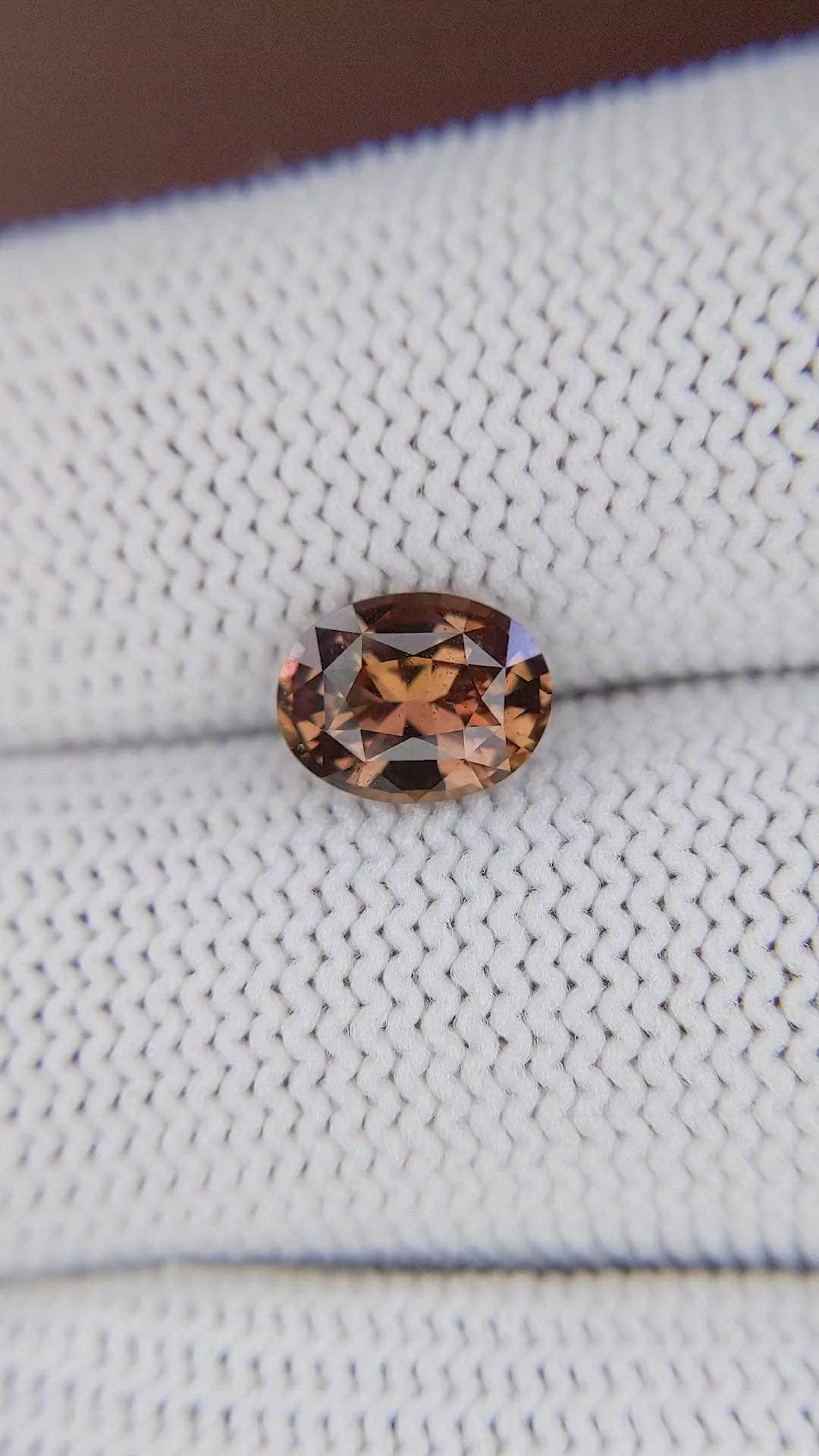 1.75 Ct. Pinkish Brown Sapphire from Madagascar Size Video