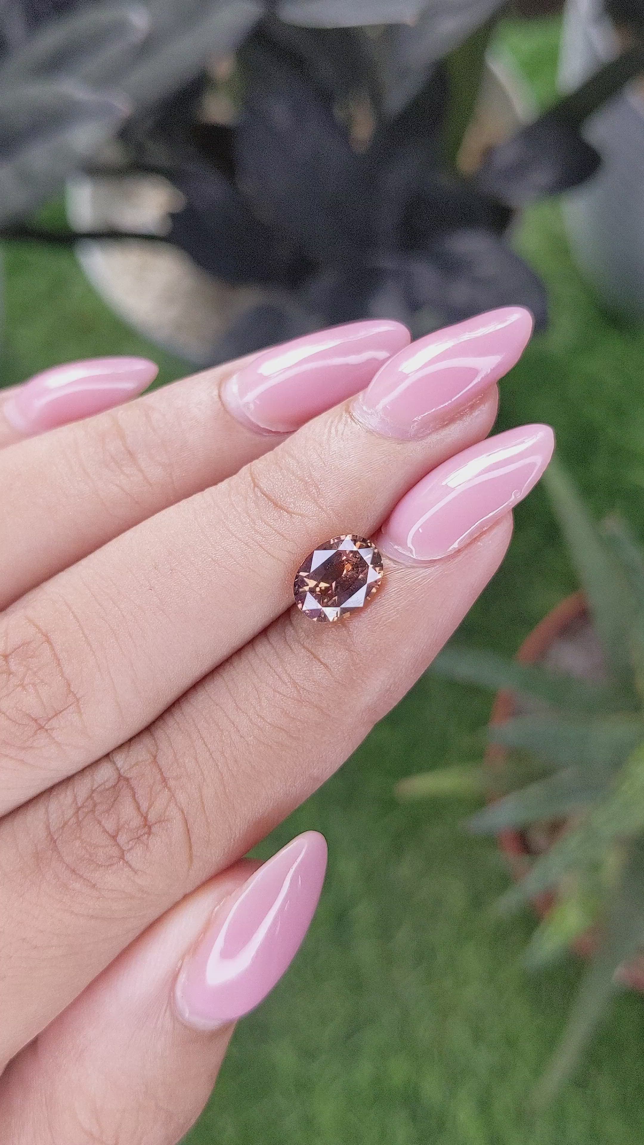 1.75 Ct. Pinkish Brown Sapphire from Madagascar Size Video