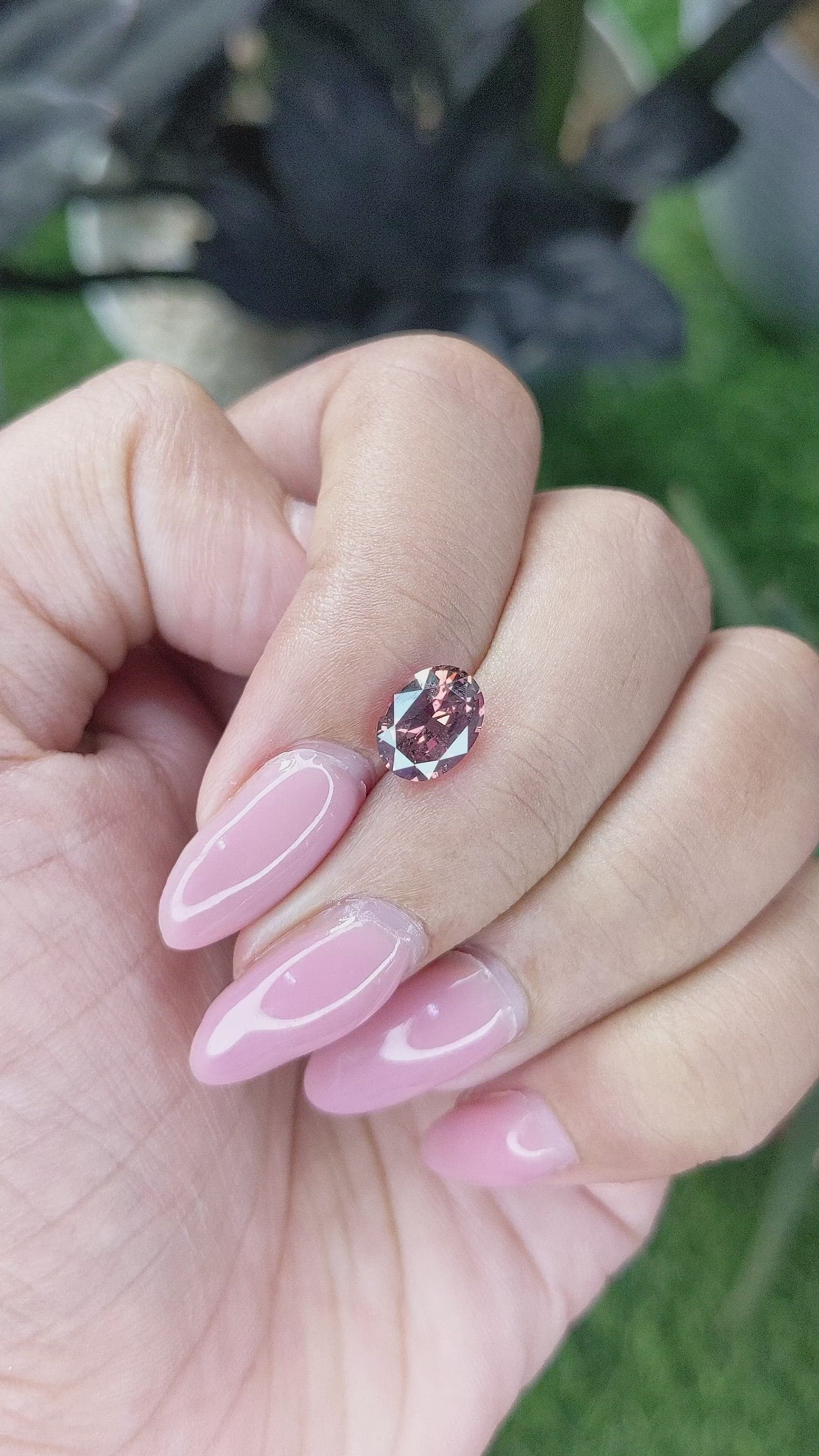 1.75 Ct. Pinkish Brown Sapphire from Madagascar Size Video