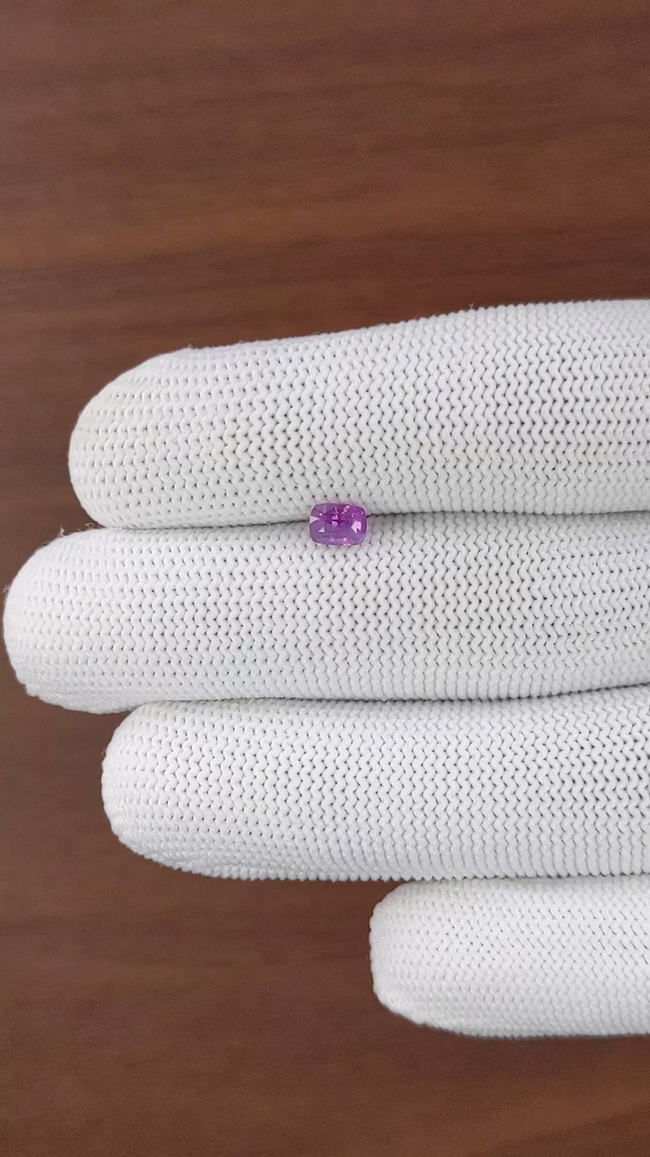 0.69 Ct. Purplish Pink Sapphire from Ceylon (Sri Lanka) Size Video