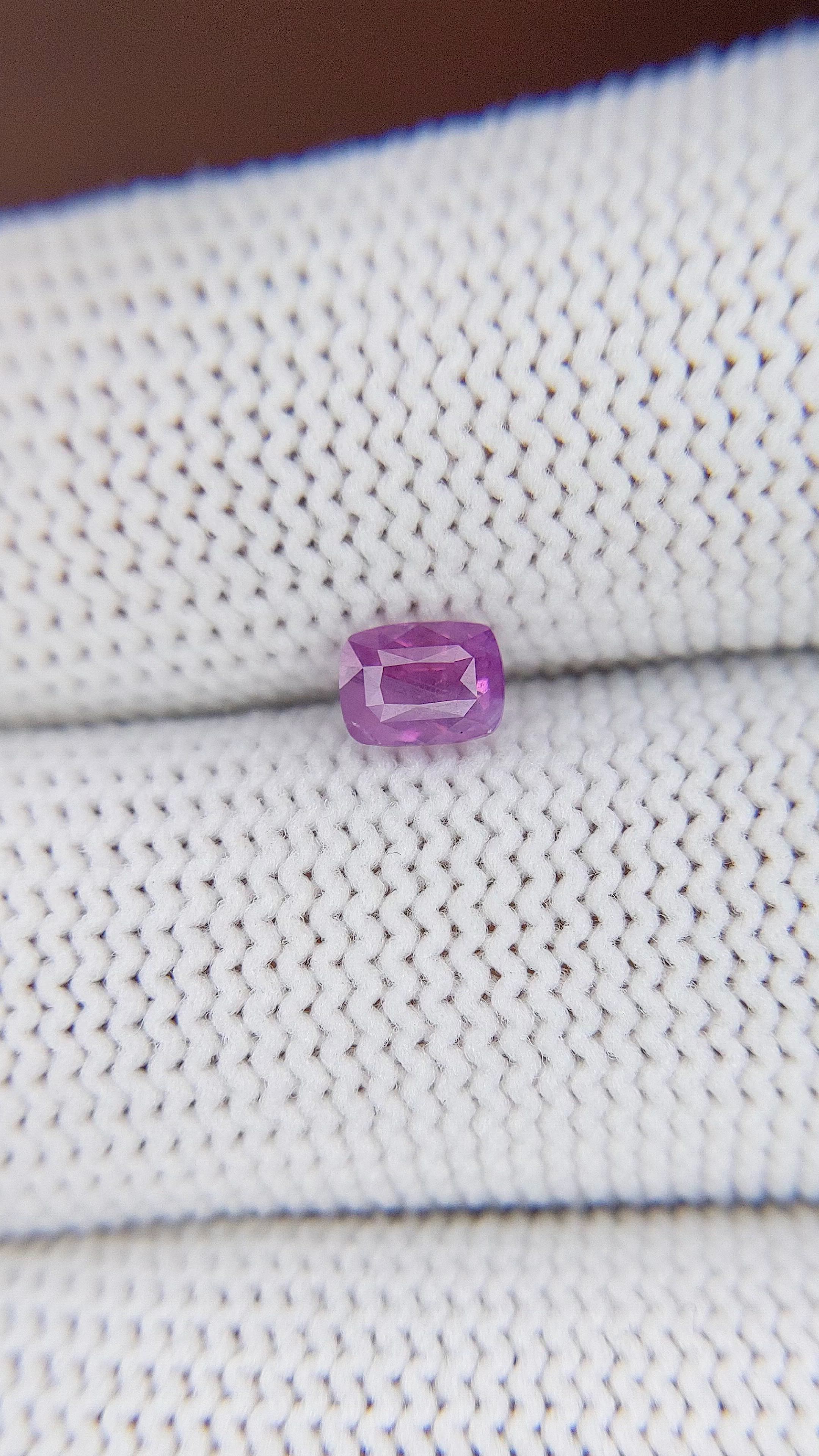 0.69 Ct. Purplish Pink Sapphire from Ceylon (Sri Lanka) Size Video