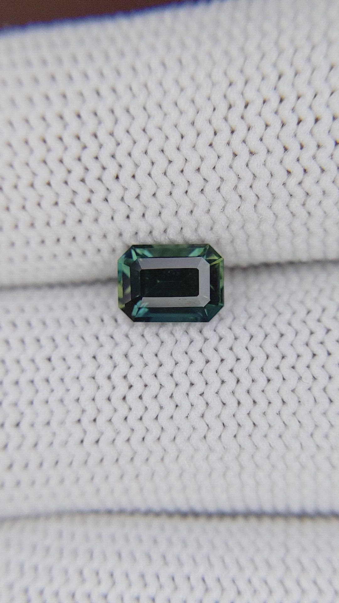 1.38 Ct. Bluish Green Sapphire from Madagascar Size Video