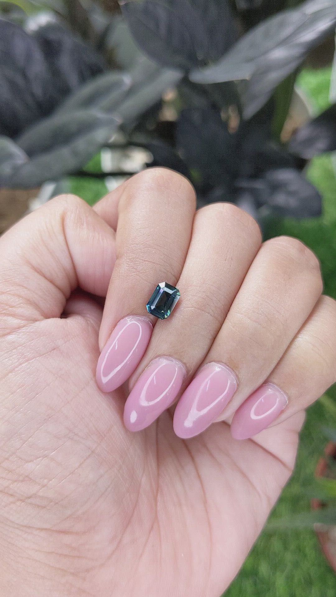 1.38 Ct. Bluish Green Sapphire from Madagascar Size Video
