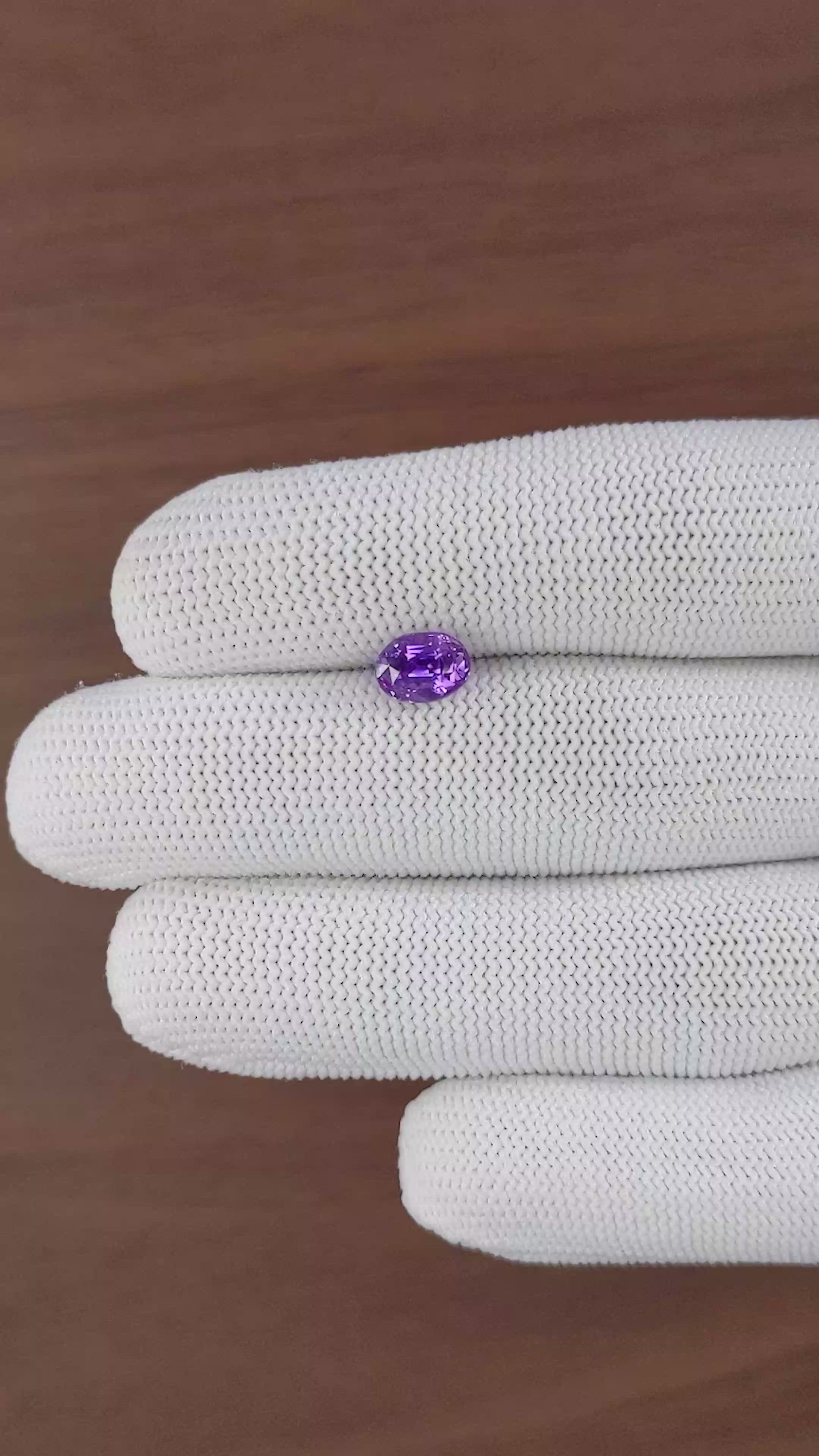 2.01 Ct. Pinkish Purple Sapphire from Ceylon (Sri Lanka) Size Video