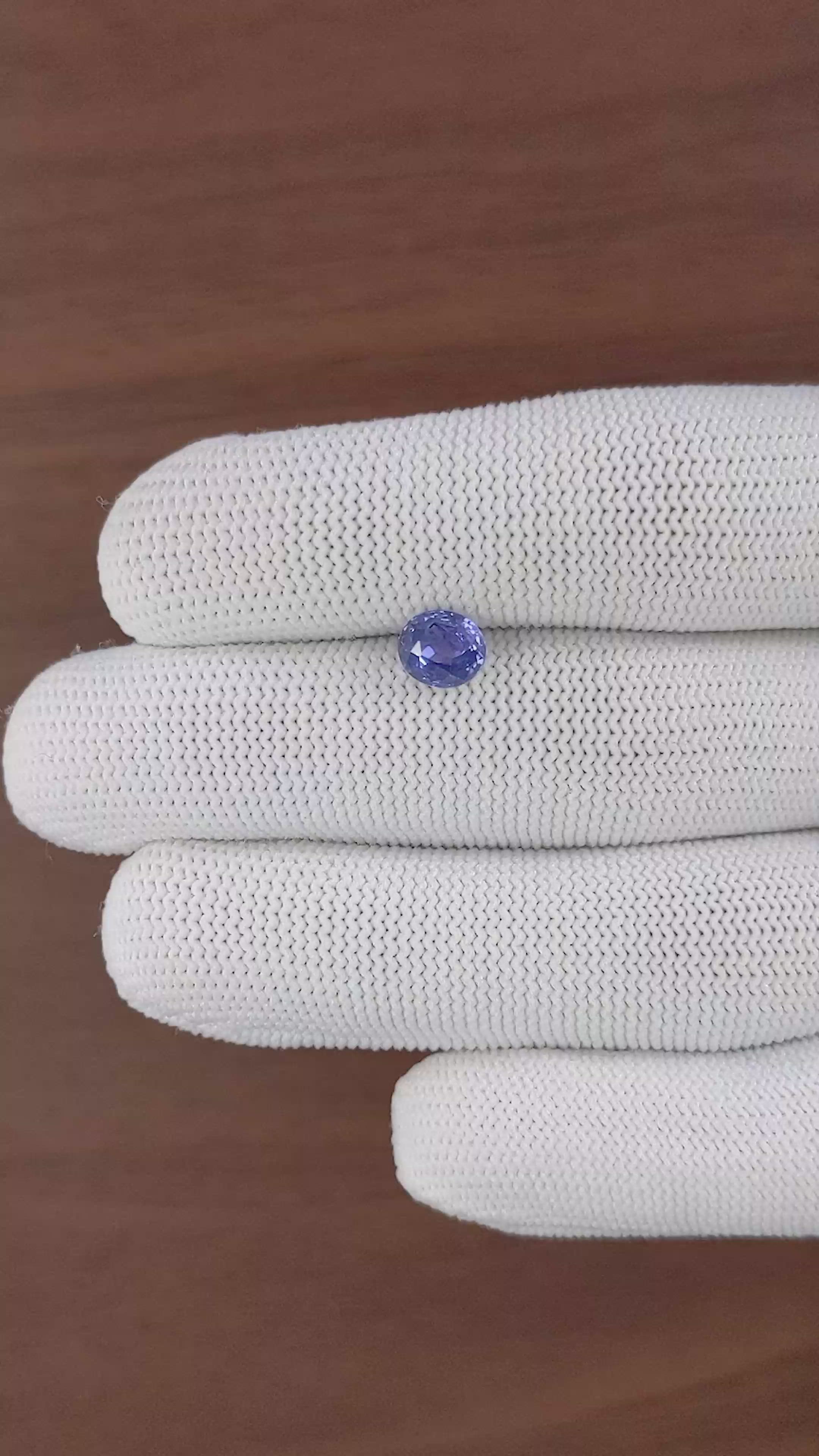 1.61 Ct. Bluish Purple Sapphire from Ceylon (Sri Lanka) Size Video