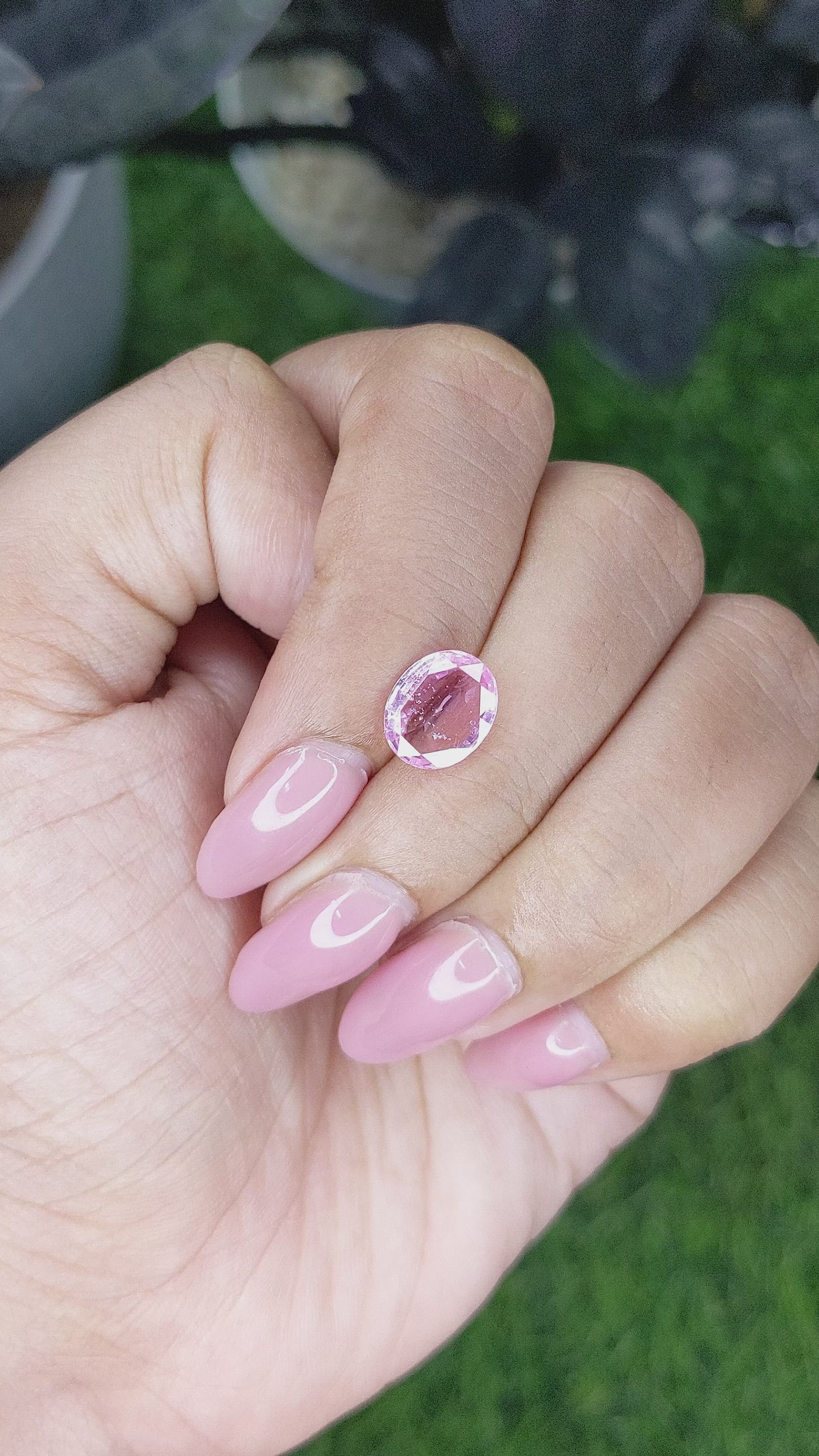 2.57 Ct. Pink Sapphire from Ceylon (Sri Lanka) Size Video