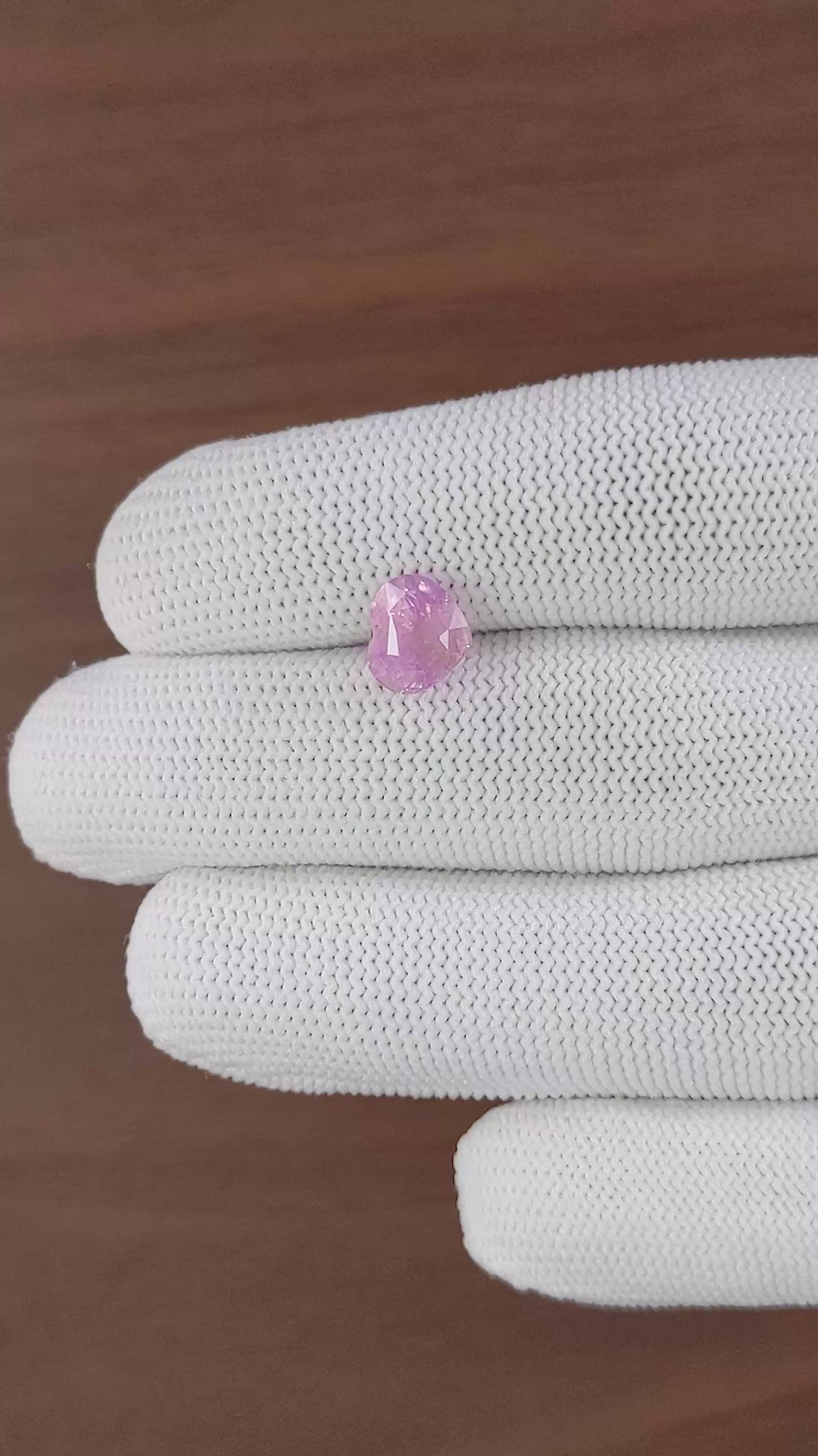 3.23 Ct. Purplish Pink Sapphire from Ceylon (Sri Lanka) Size Video