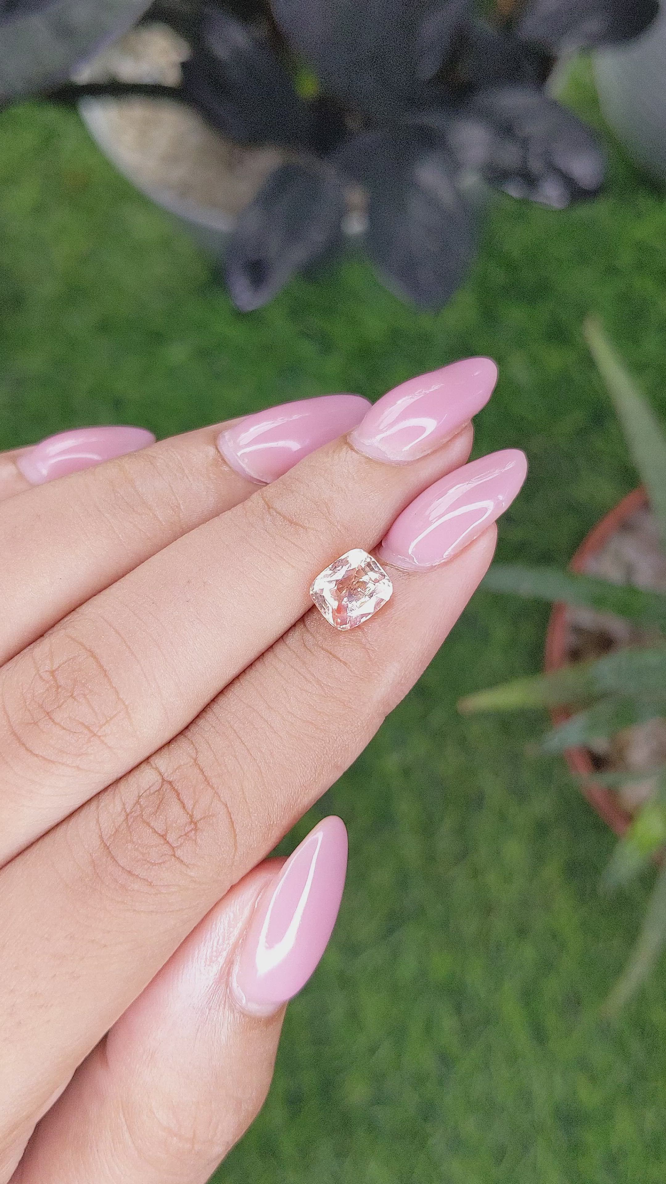 2.09 Ct. Peach Sapphire from Ceylon (Sri Lanka) Size Video