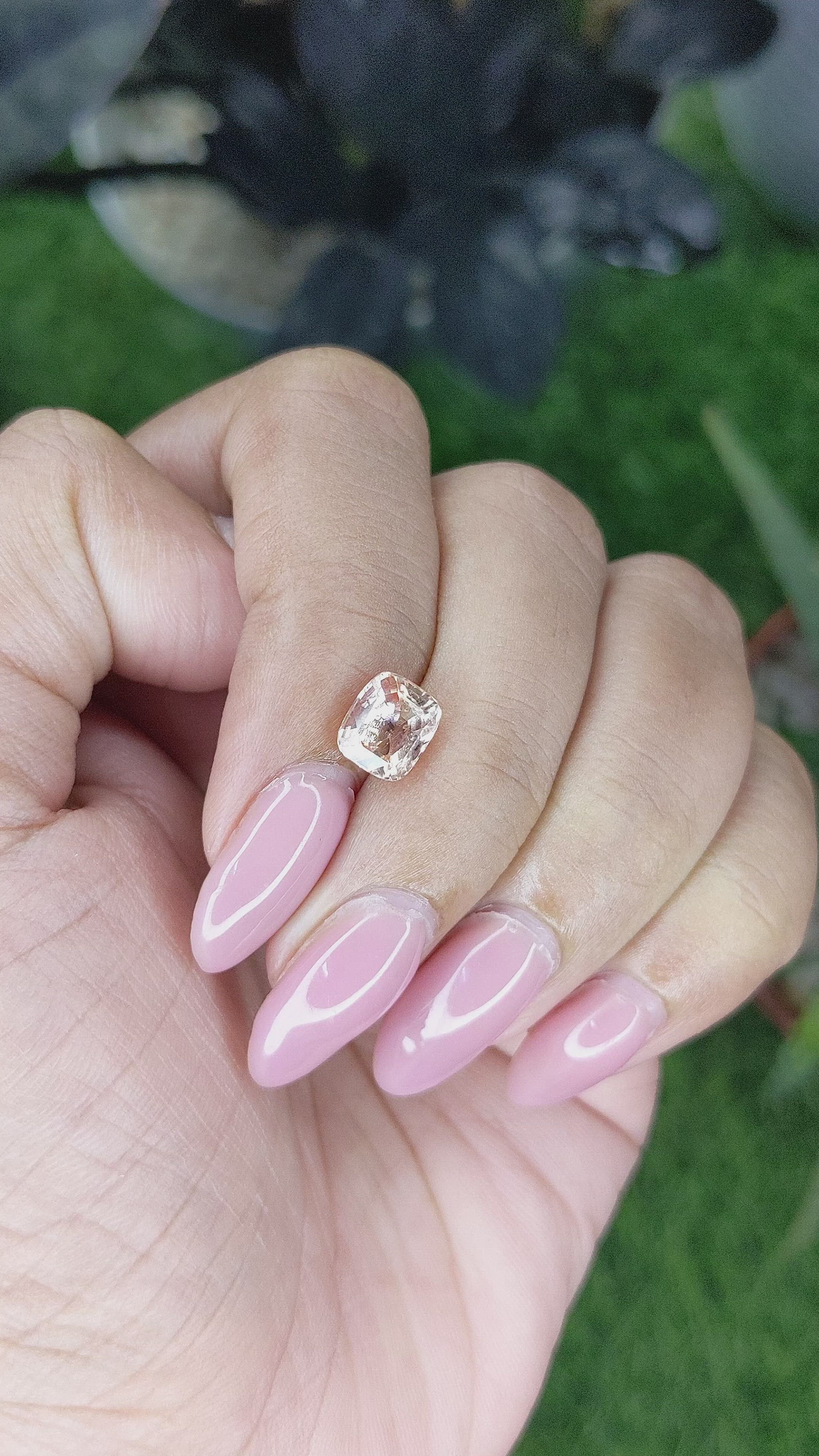 2.09 Ct. Peach Sapphire from Ceylon (Sri Lanka) Size Video