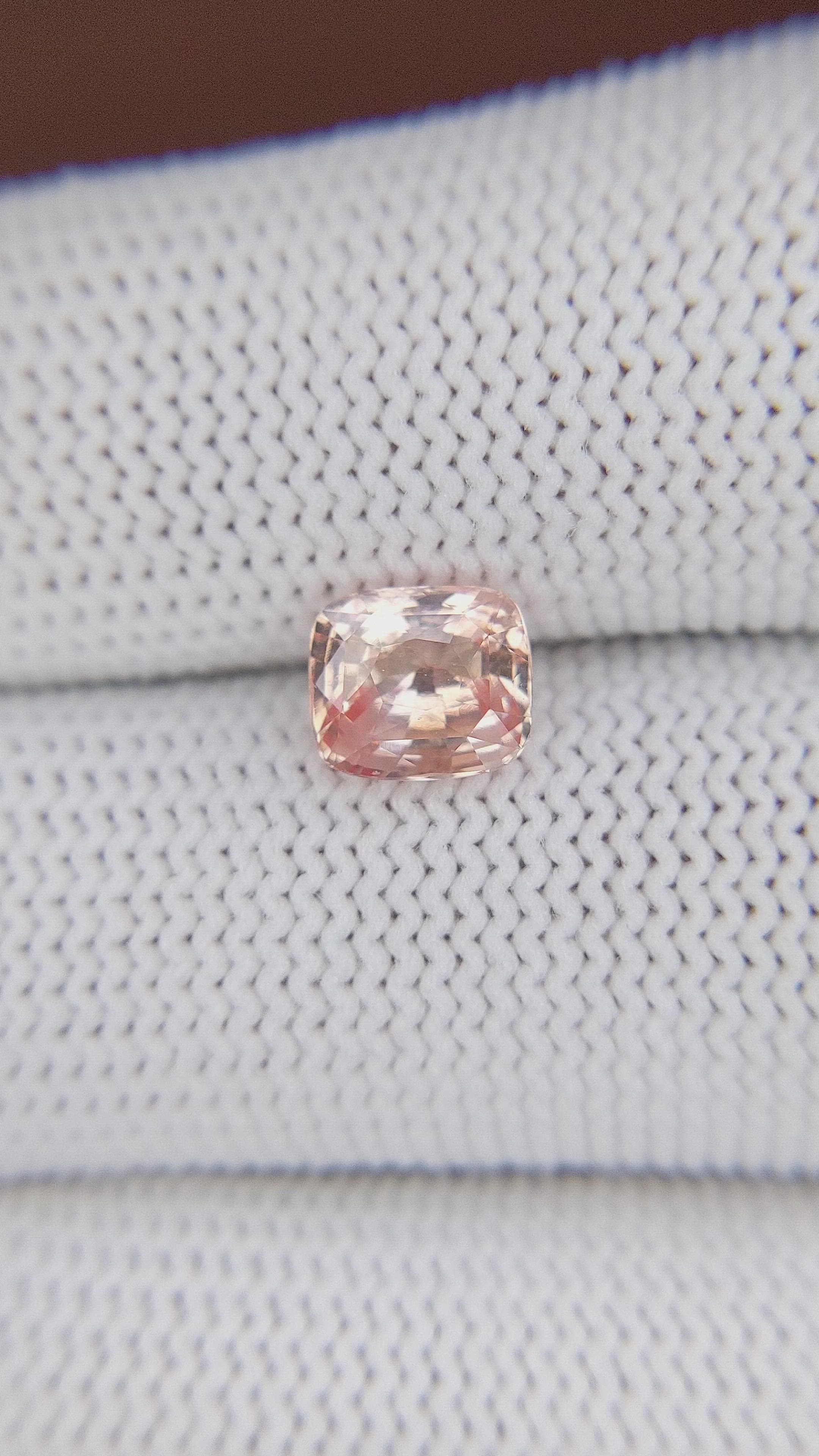 2.09 Ct. Peach Sapphire from Ceylon (Sri Lanka) Size Video