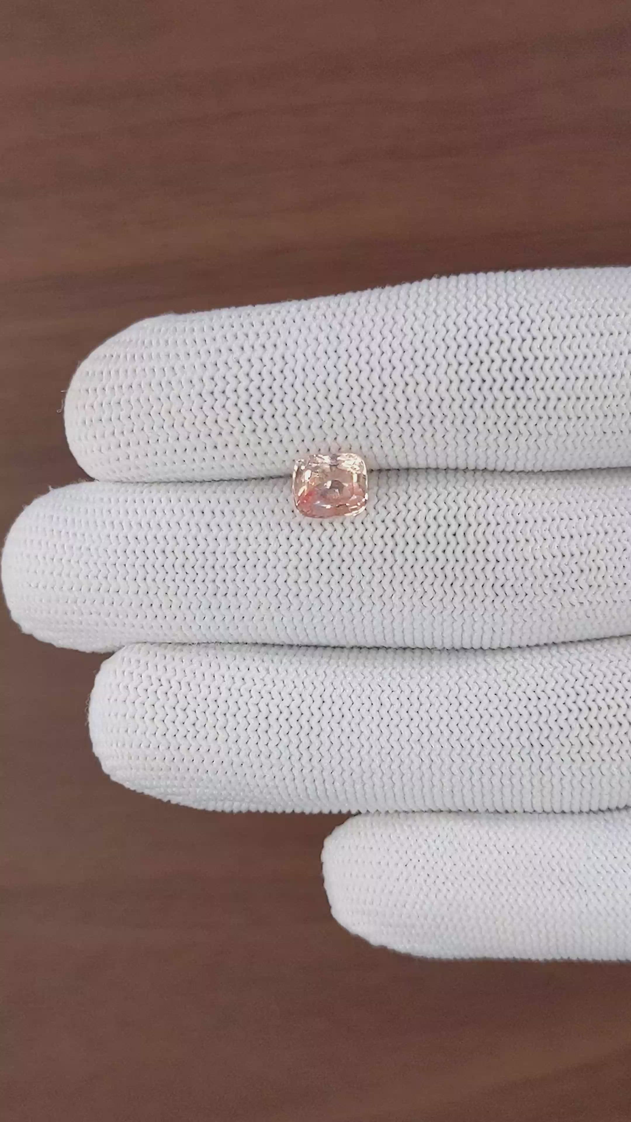 2.09 Ct. Peach Sapphire from Ceylon (Sri Lanka) Size Video
