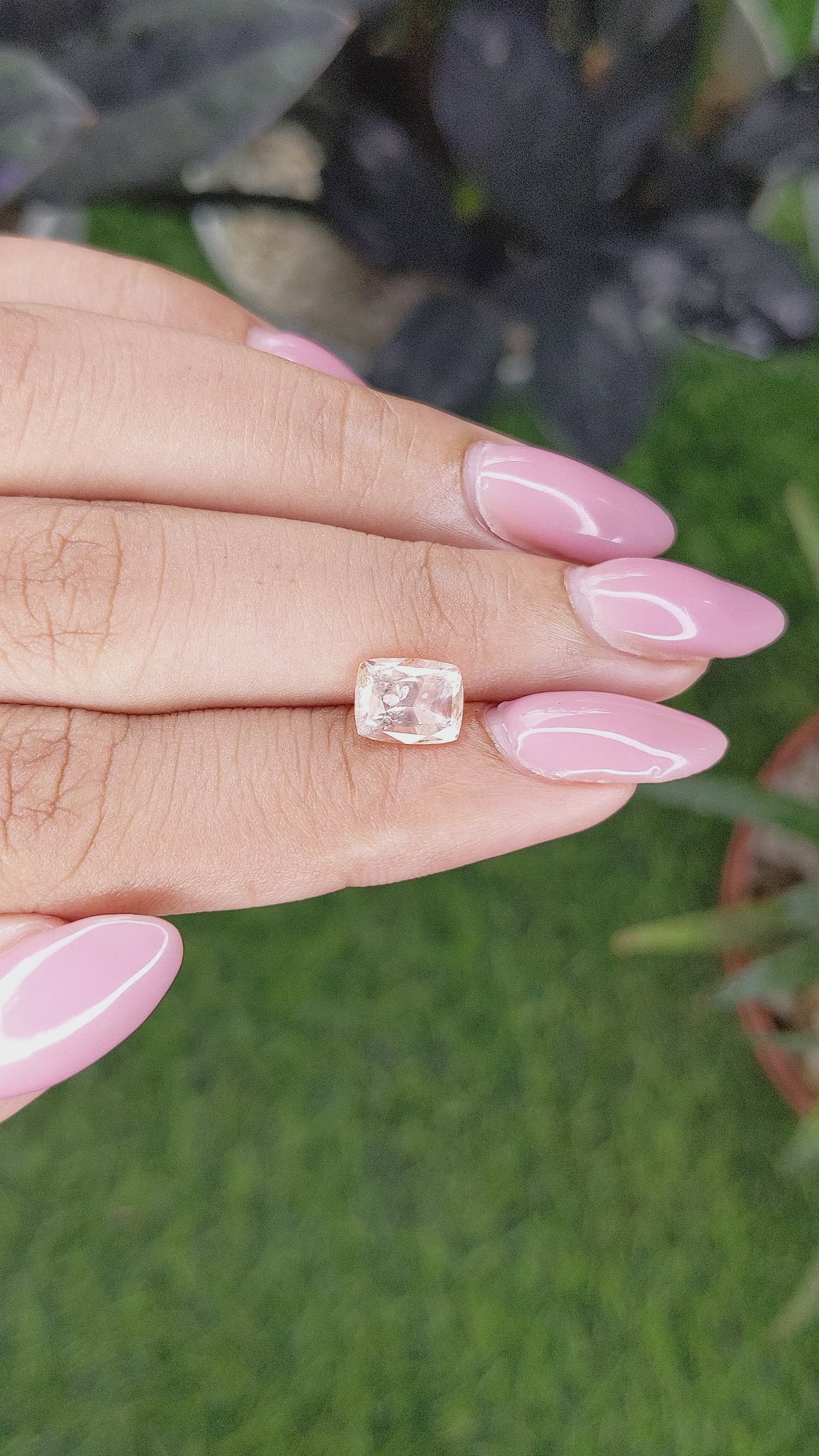 2.03 Ct. Peach Sapphire from Ceylon (Sri Lanka) Size Video