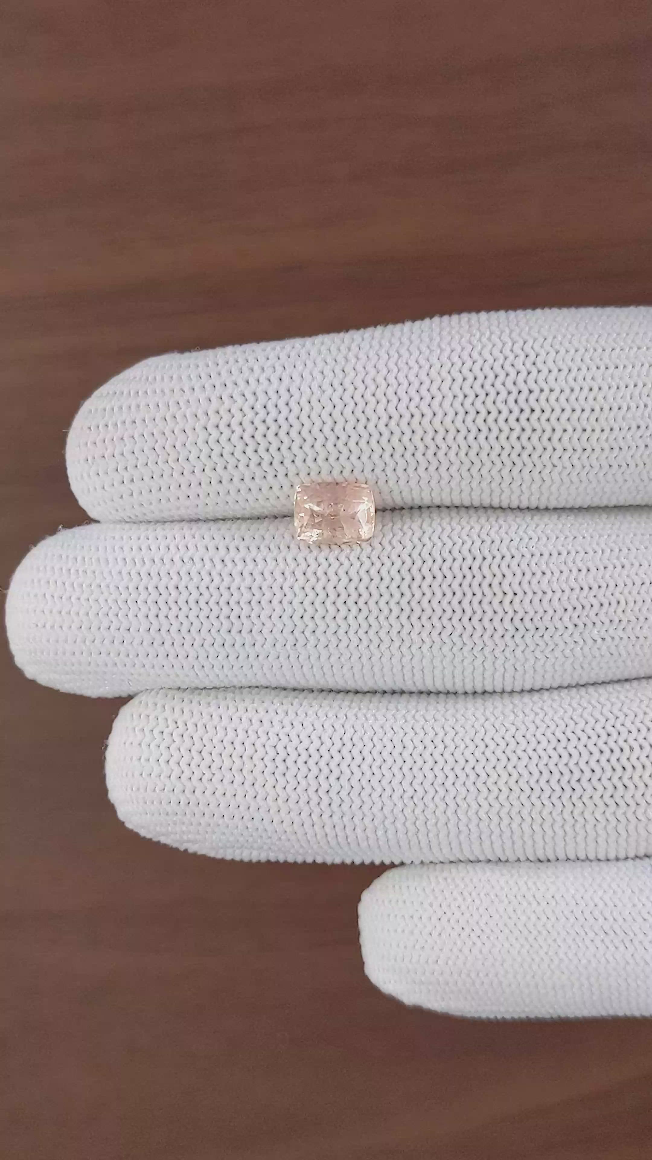 2.03 Ct. Peach Sapphire from Ceylon (Sri Lanka) Size Video