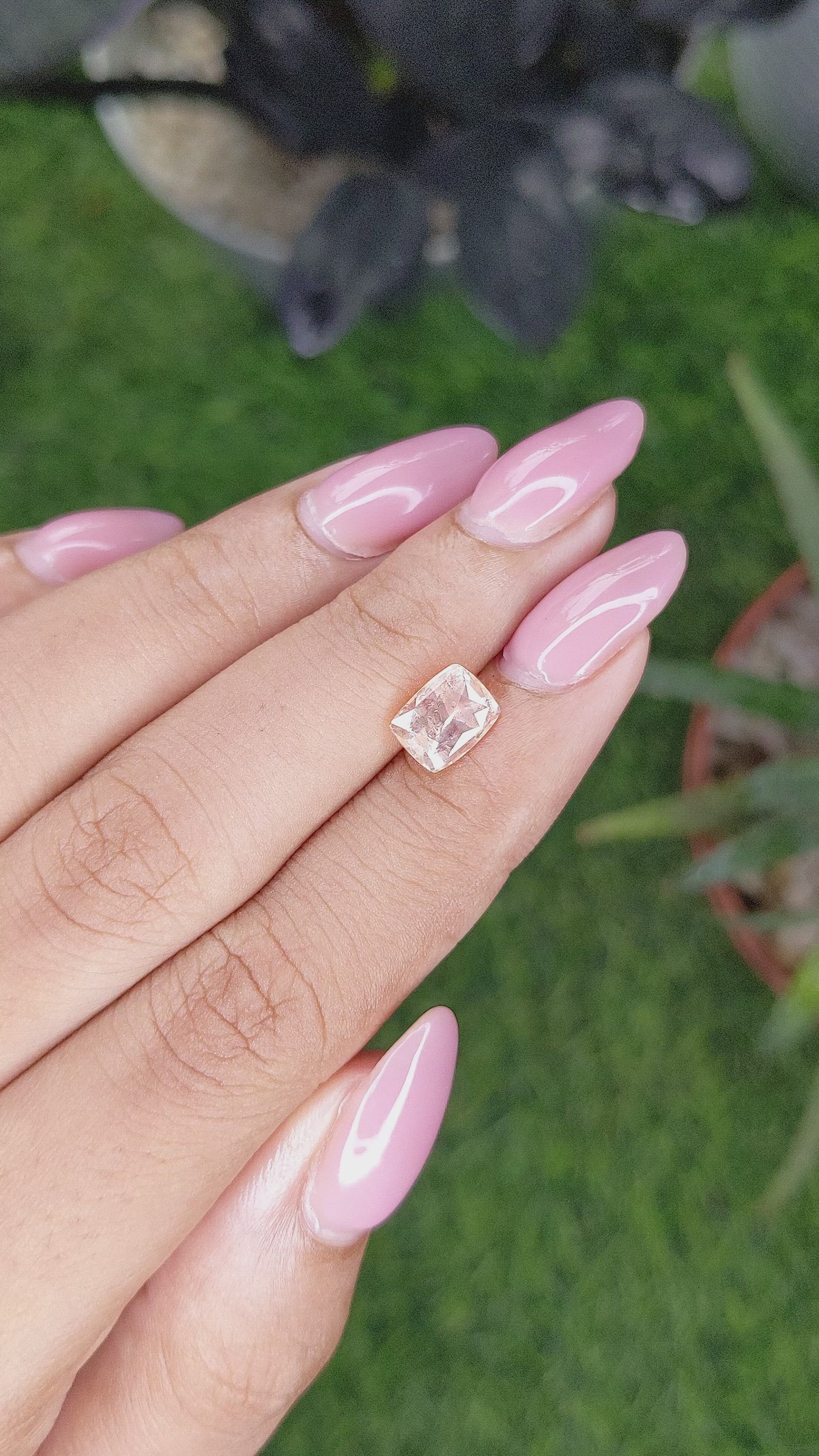 2.03 Ct. Peach Sapphire from Ceylon (Sri Lanka) Size Video